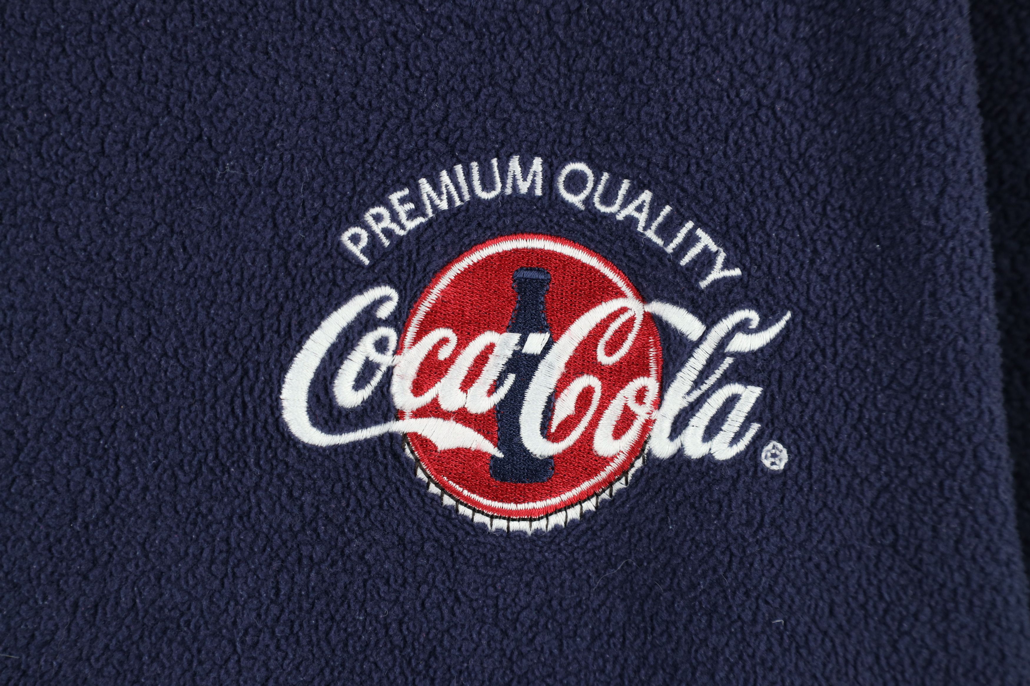Coca Cola × Vintage Vintage 90s Coca Cola Spell Out Reverse Fleece Sweatshirt Size M / US 6-8 / IT 42-44 - 4 Thumbnail