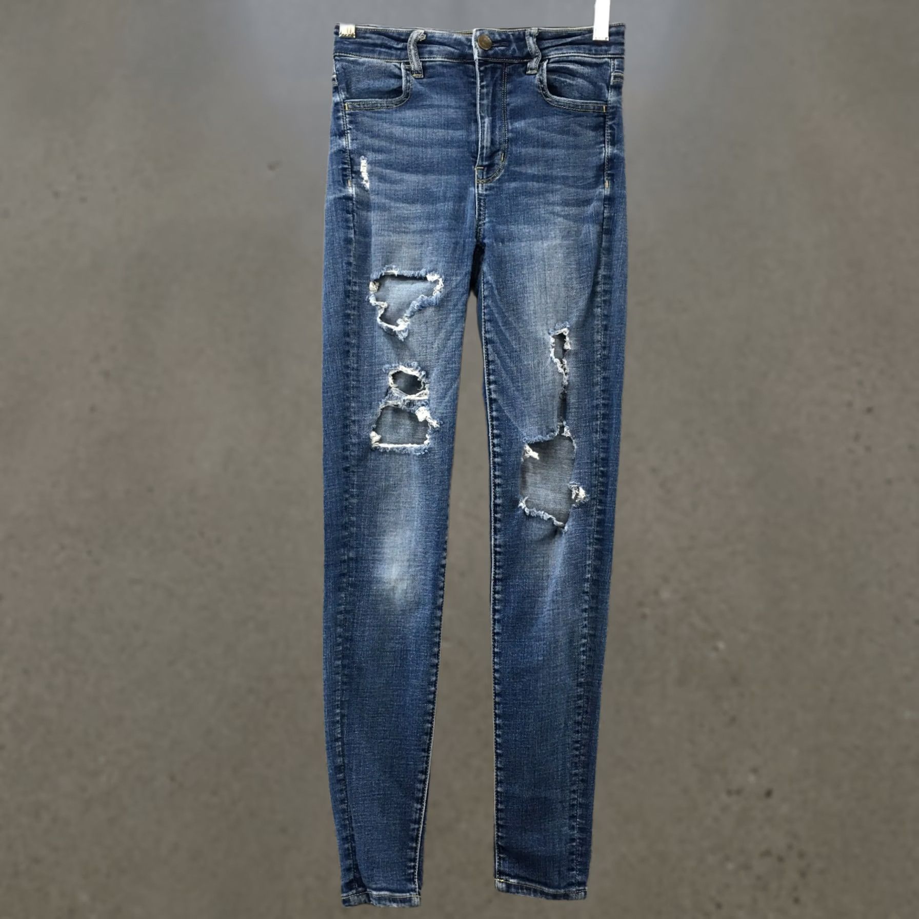 American Eagle Outfitters American Eagle Outfitters Jegging Jeans Womens 0 Reg Blue Denim Distressed Modern Classic Size 25" / US 0 / IT 36 - 1 Thumbnail