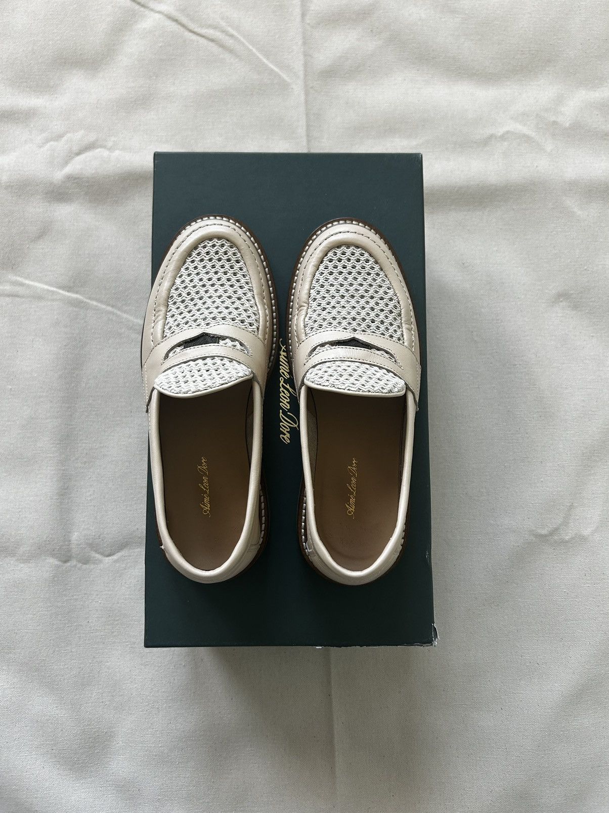 Aime Leon Dore Aime Leon Dore - Cream Raffia Loafers - 4M Size US 5.5 / IT 35.5 - 3 Thumbnail