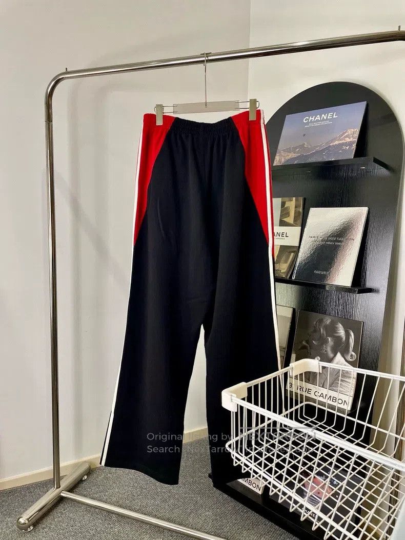 Balenciaga Balenciaga size M Striped Letter Logo Print Black Wide Leg Size US 26 / EU 42 - 2 Thumbnail
