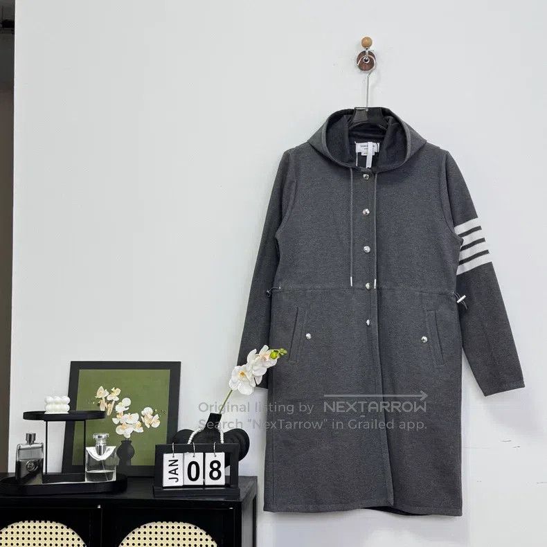 Thom Browne Thom Browne Grey Striped Windbreaker Jacket Size US XS / EU 42 / 0 - 1 Thumbnail