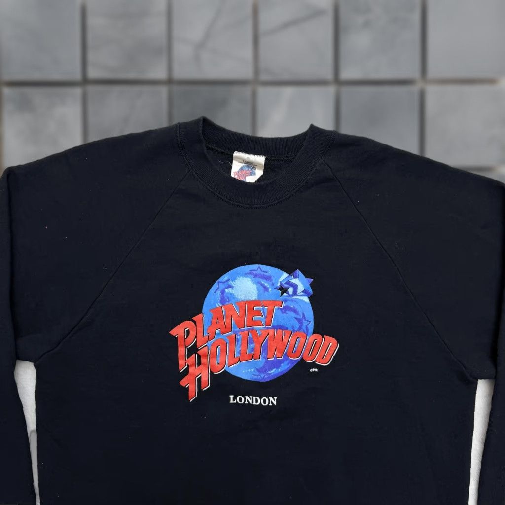 Planet Hollywood VINTAGE Planet Hollywood London Sweatshirt Mens Large Black Crewneck Graphic 90s Size US L / EU 52-54 / 3 - 1 Thumbnail