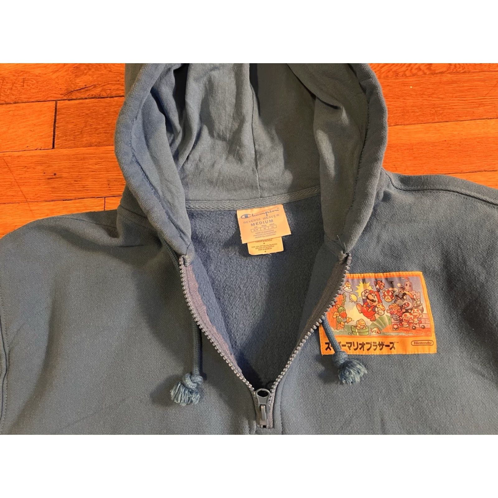 Champion Champion Nintendo Super Mario Bros Hoodie Mens M Blue Size US M / EU 48-50 / 2 - 5 Thumbnail
