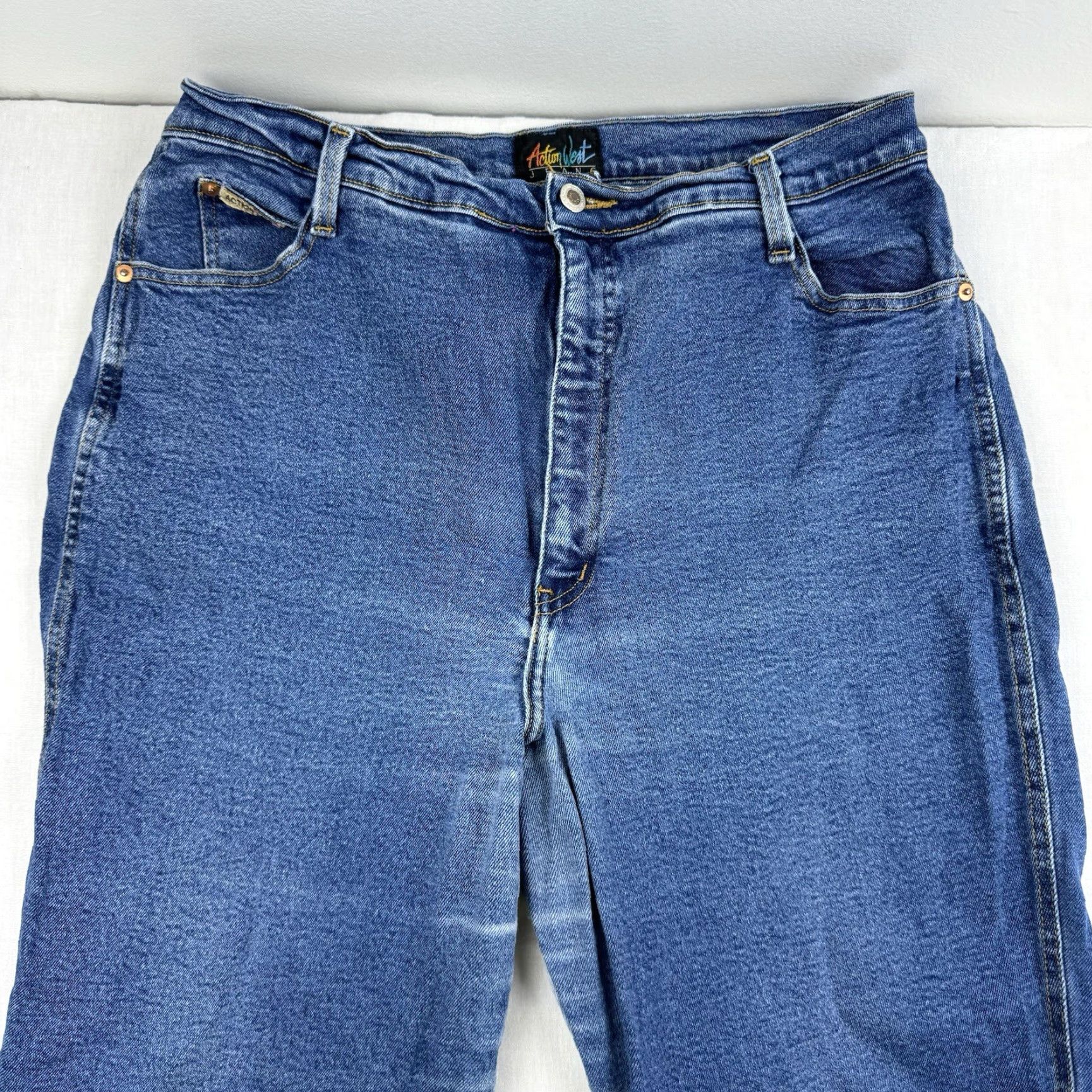Vintage VINTAGE Action West Jeans Womens 32 Blue Mom Jeans 1980s 70s High Waist Classic Size 24" / US 00 / IT 34 - 2 Thumbnail