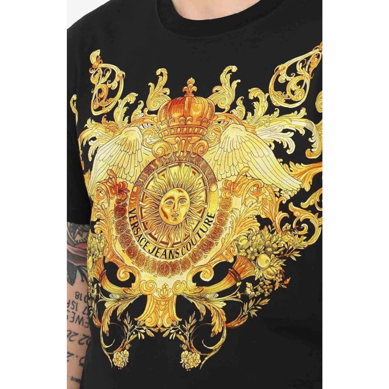 Versace Versace Jeans Couture Baroque Barocco Print T-Shirt L Black Mens Size US L / EU 52-54 / 3 - 4 Thumbnail