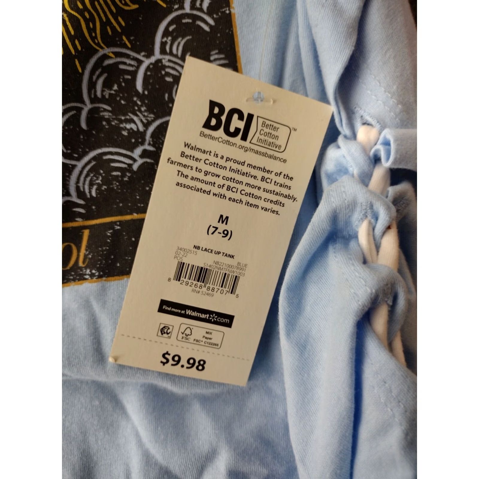 Vintage No Boundaries Junior Lace Up Tank top 2-Pack M Blue/Tie Dye Tank Juniors Girls 90s Casual Graphic Print Sun Size M / US 6-8 / IT 42-44 - 7 Thumbnail
