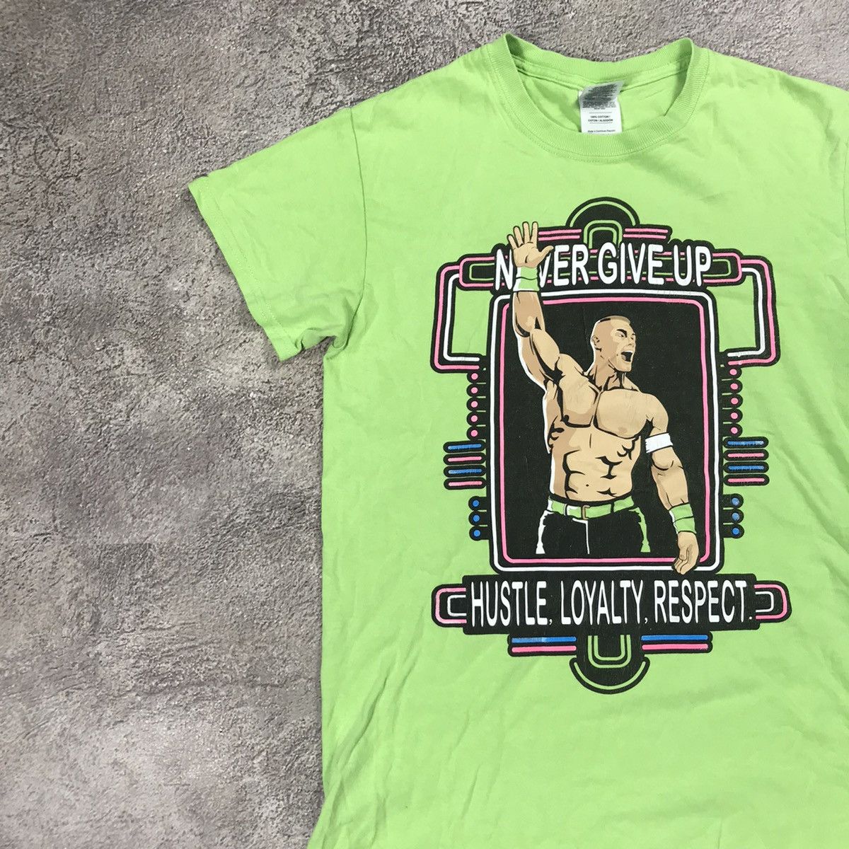 Vintage Vintage Y2K Neon Graphic Tee Wrestling Streetwear Sun Faded Size US S / EU 44-46 / 1 - 3 Thumbnail