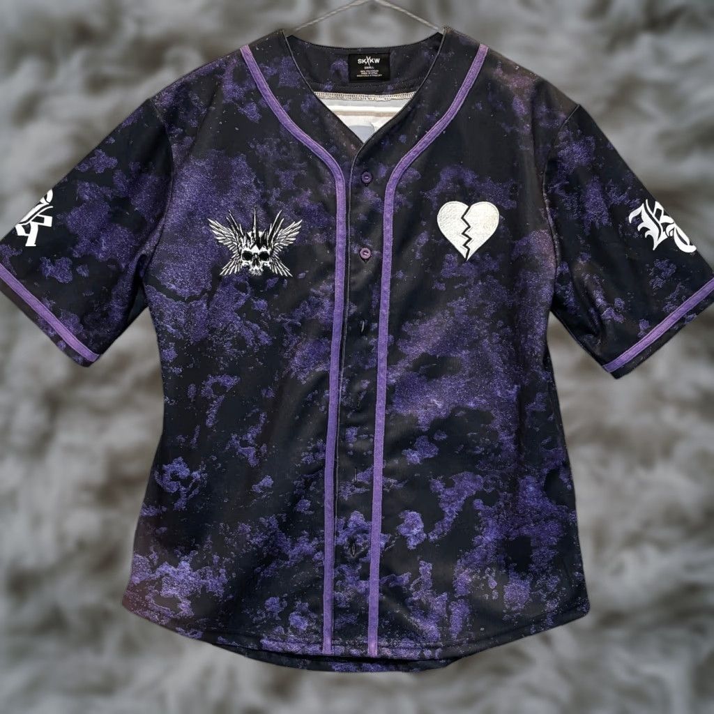 Vintage Sullivan King x Kai Wachi Jersey Shirt Small Purple Black Skull King Button Up Phosphorescent? Wait no. Size US S / EU 44-46 / 1 - 1 Thumbnail