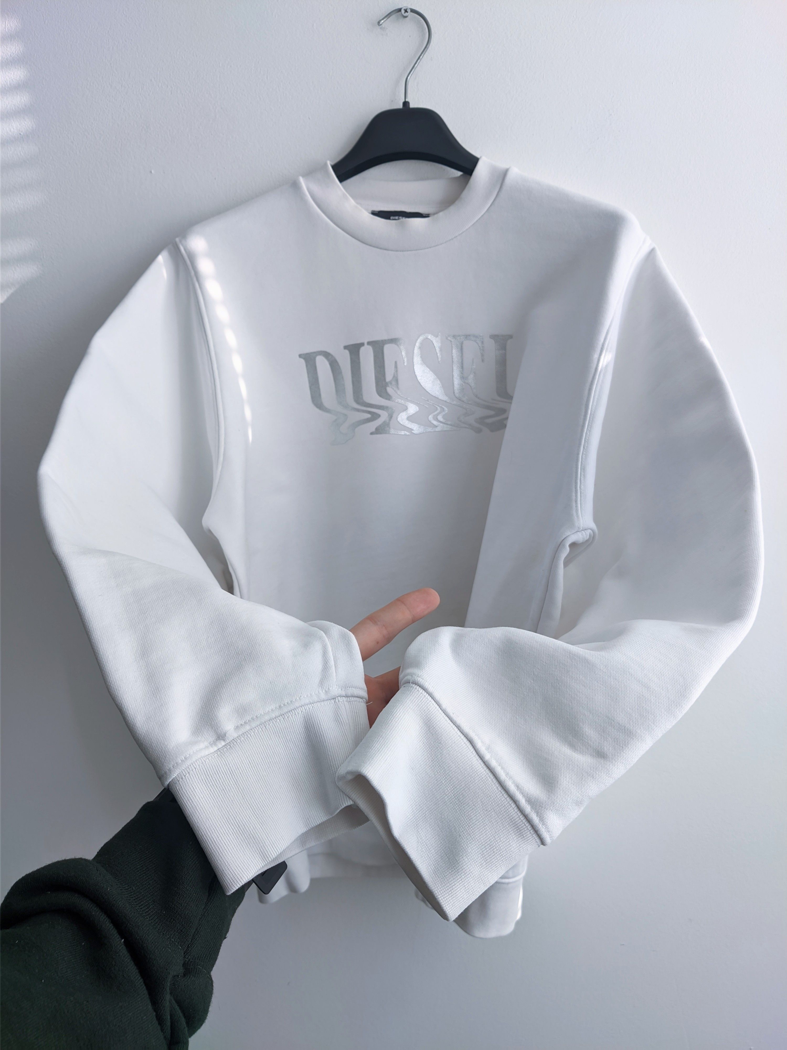 Diesel Diesel sweatshirt big logo white y2k Size US L / EU 52-54 / 3 - 5 Thumbnail