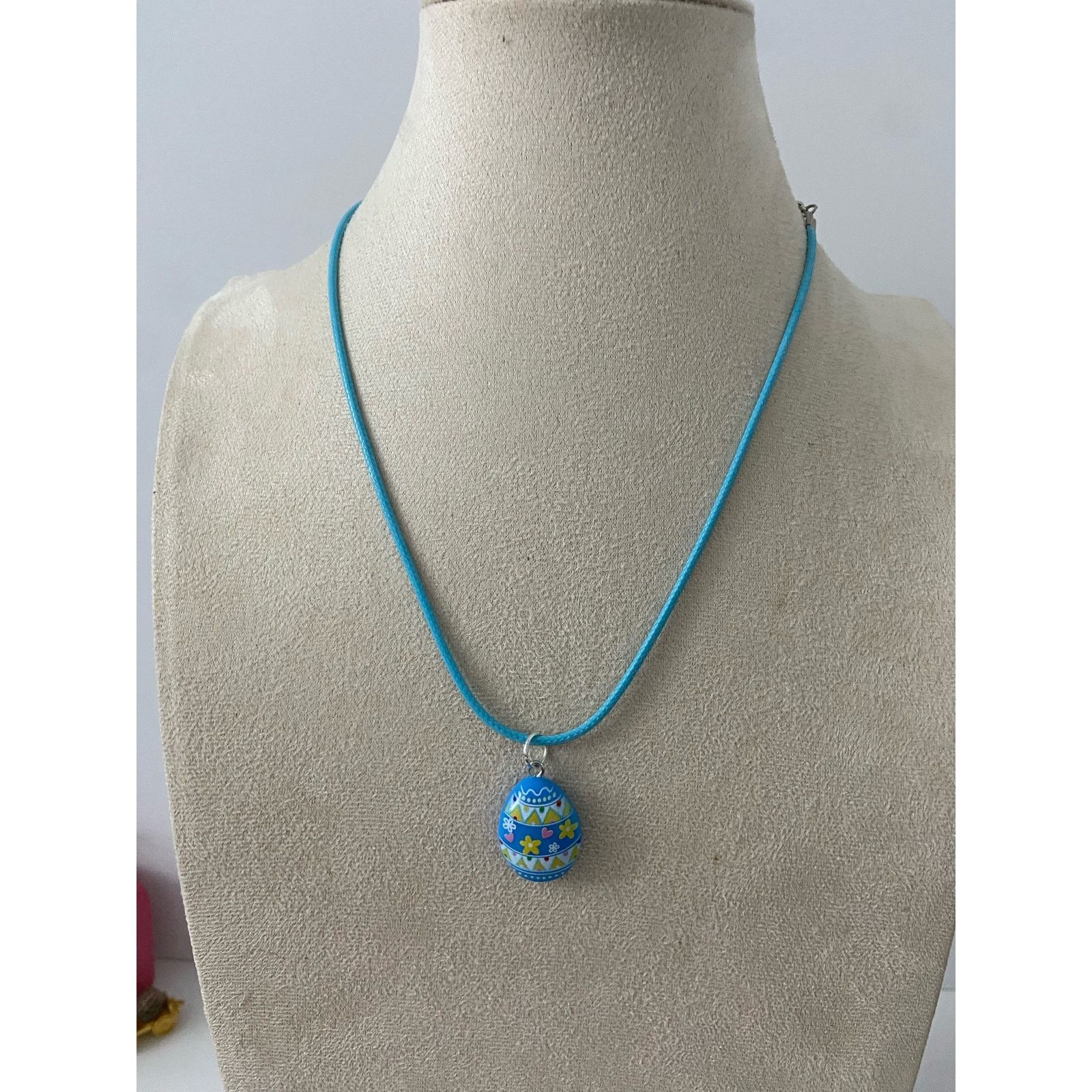 Handmade Blue Easter egg necklace Size ONE SIZE - 1 Thumbnail