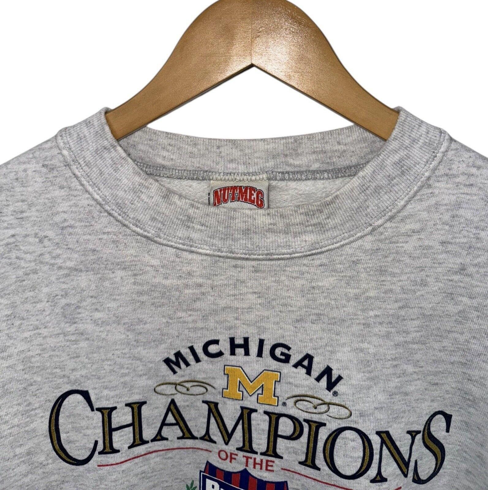 Nutmeg VTG Nutmeg Michigan Wolverines 1992 Big Ten Crewneck XL Size ONE SIZE - 3 Thumbnail