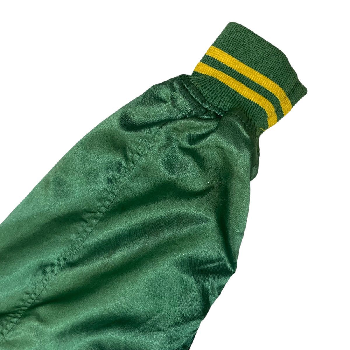 Chalk Line × MLB × Starter 💥Vtg National League Oakland Athletics Satin Bomber Jacket Size US L / EU 52-54 / 3 - 7 Thumbnail