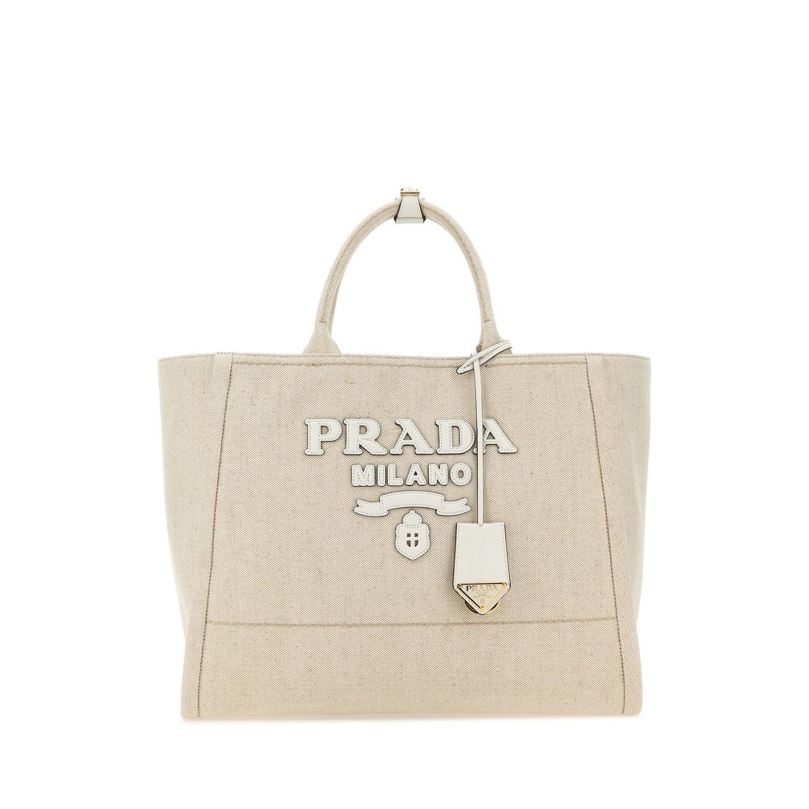 Prada PRADA Sand Beige Canvas Fabric Shopper Tote Bag New Size ONE SIZE - 1 Thumbnail