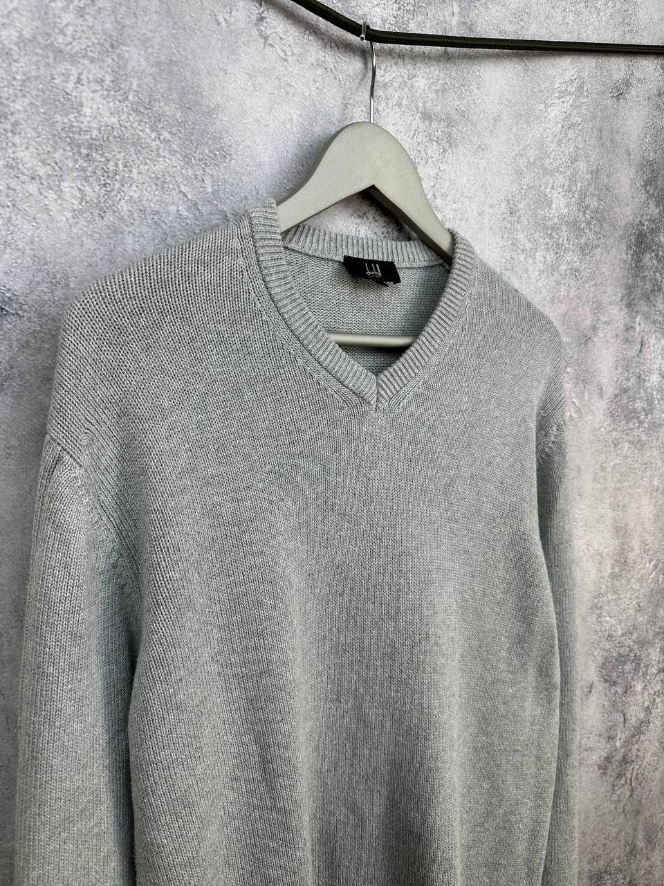 Alfred Dunhill Dunhill London Knit Sweater Cotton Cable Sleeve V-Neck Size US M / EU 48-50 / 2 - 3 Thumbnail