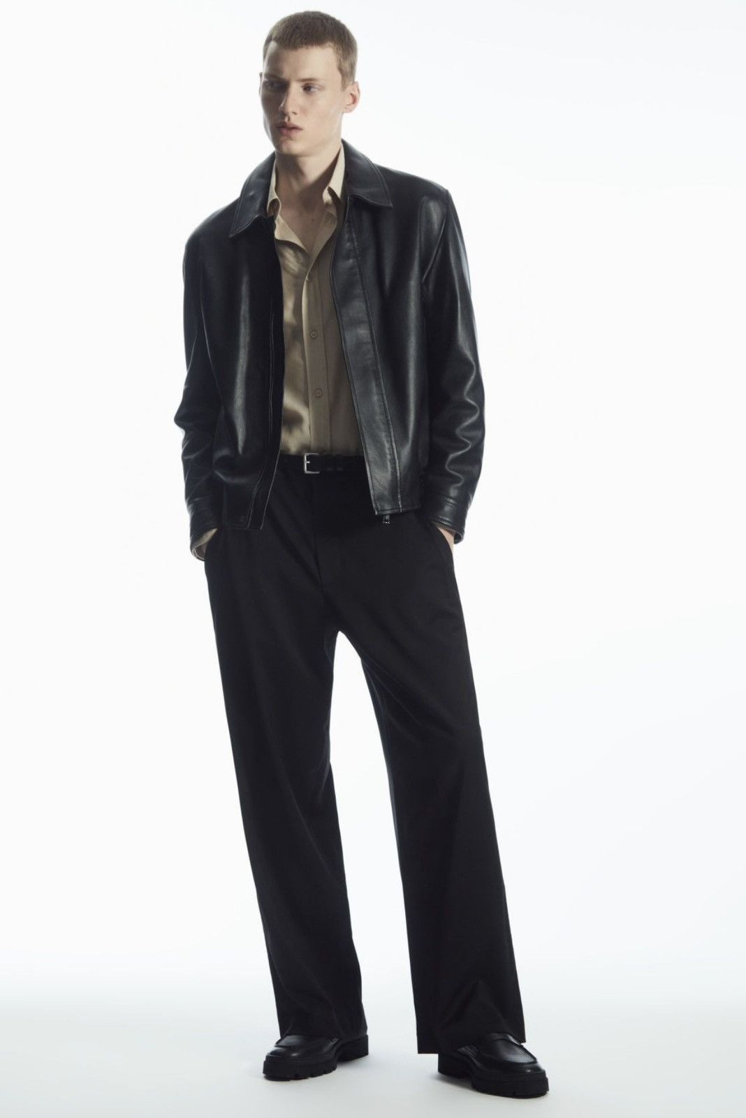 Cos Cos FW23 Leather Blouson Zipped Jacket Size Large Size US L / EU 52-54 / 3 - 3 Thumbnail