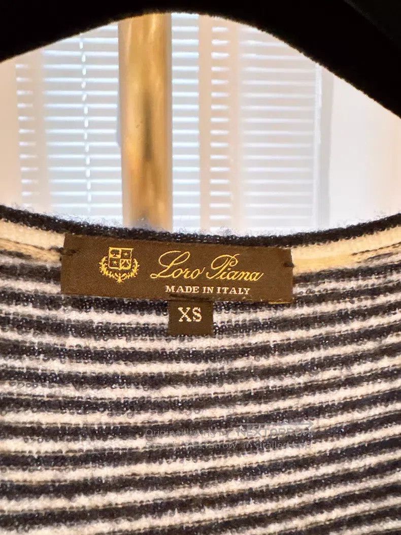 Loro Piana Loro Piana Black and White Striped Cashmere Knit Short Sle Size XS / US 0-2 / IT 36-38 - 4 Thumbnail