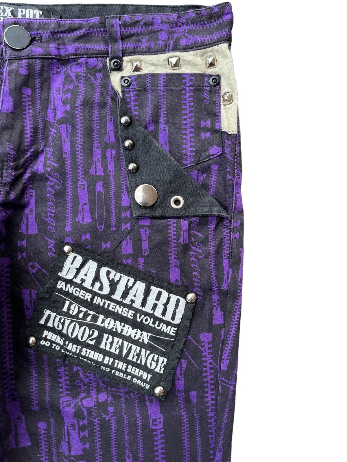 Japanese Brand × Seditionaries Bastard Punk Last Stand by The Sex Pot Revenge Skull Pants Size US 29 - 8 Thumbnail