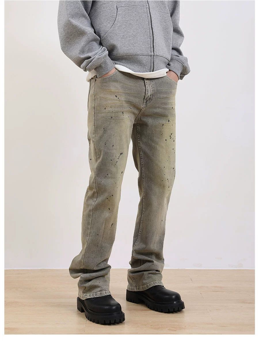 Jean × Vintage washed faded paint punk grunge bootcut jeans Size US 32 / EU 48 - 7 Thumbnail