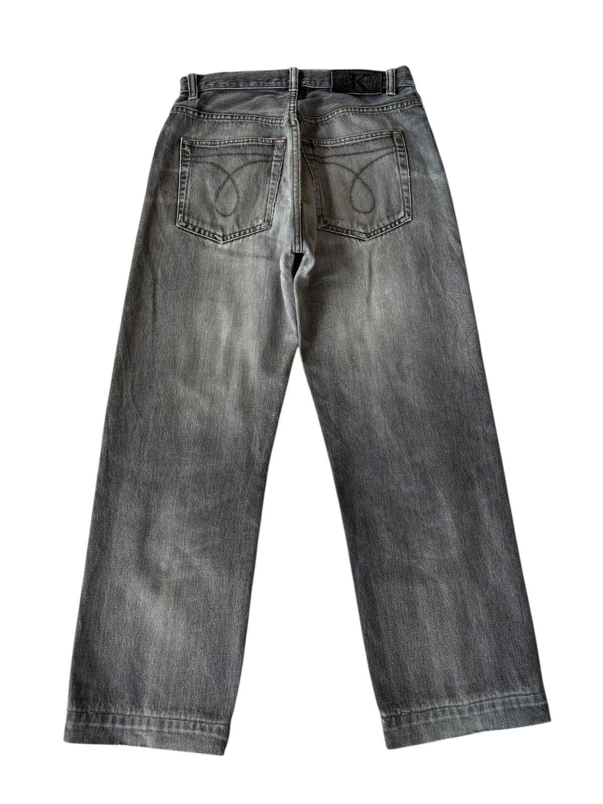 Calvin Klein × Heron Preston 🔥CALVIN KLEIN SELVEDGE FADED BLACK WIDE BAGGY JEANS DISTRESS Size US 30 / EU 46 - 2 Thumbnail