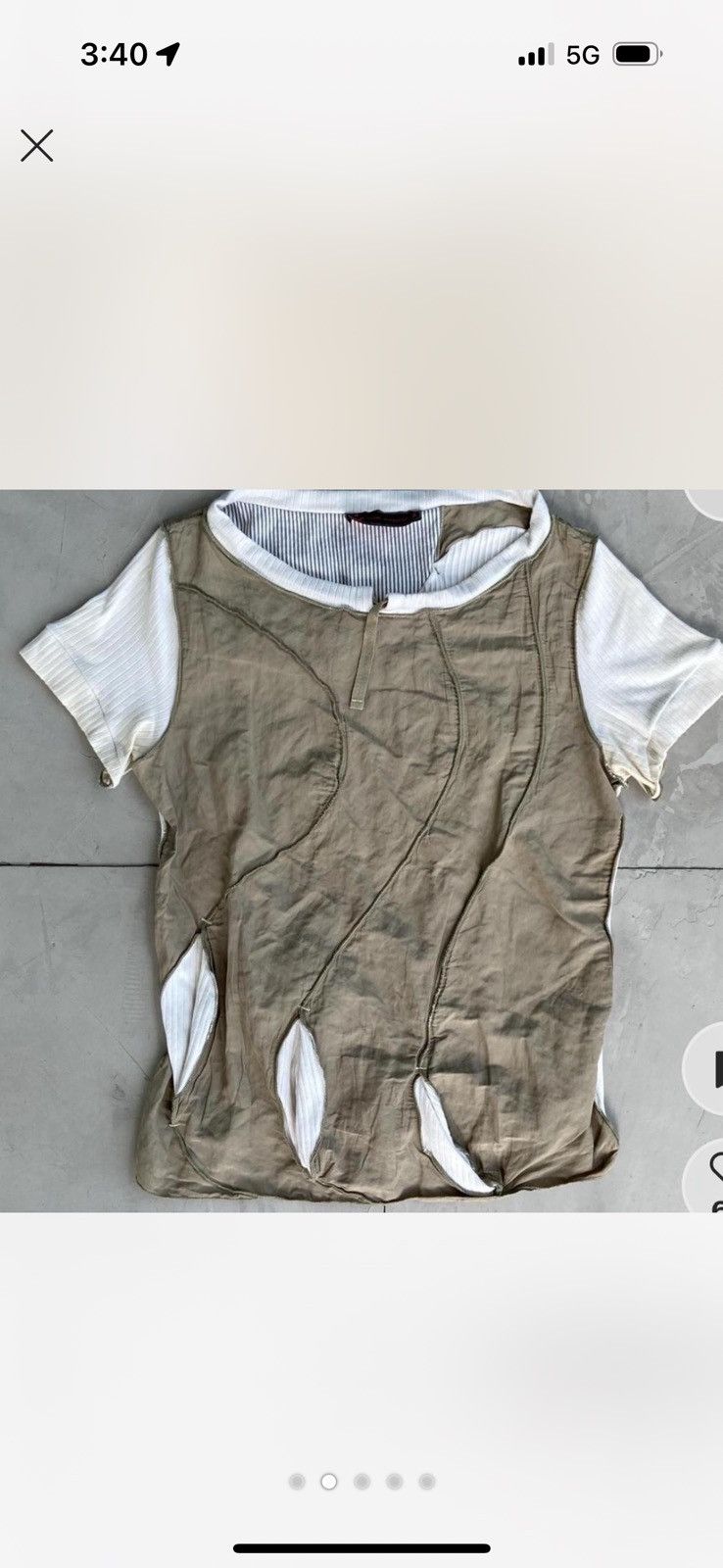 Cop Copine Cop Copine Textured Nylon & Ribbed Cotton Top. Size S / US 4 / IT 40 - 2 Thumbnail