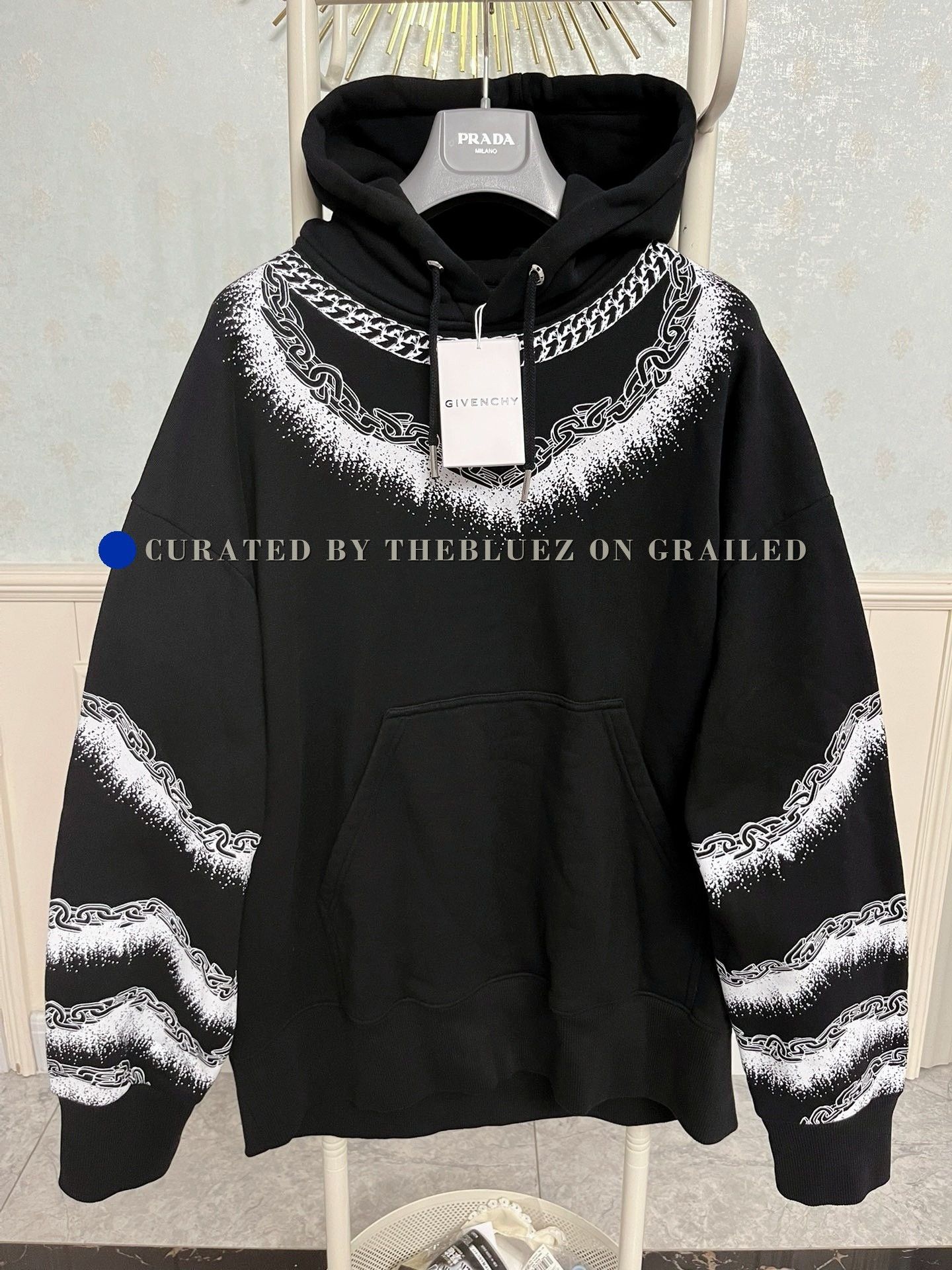 Givenchy Black Velvet Faun Cross Sweatshirt | Grailed