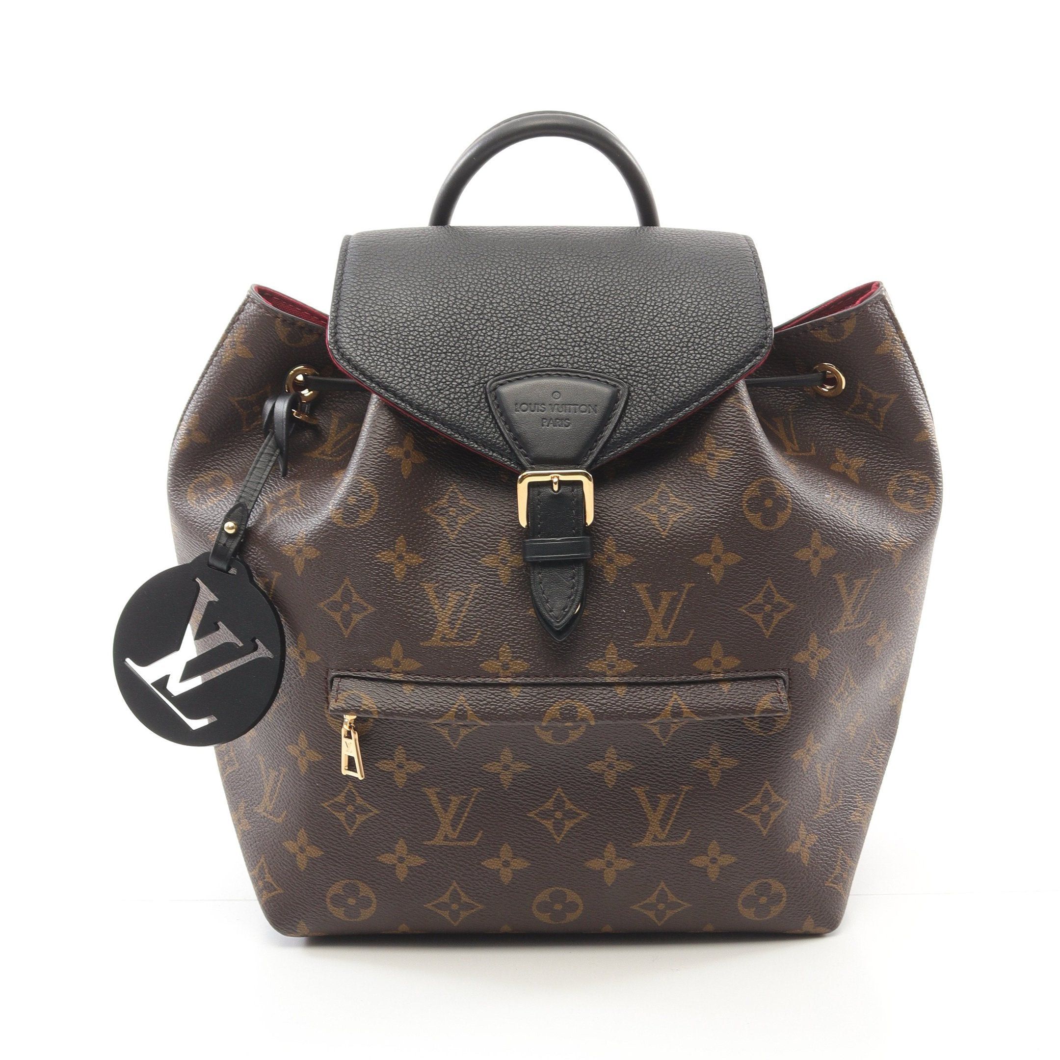 Louis Vuitton Louis Vuitton Montsouris Nm Pm Monogram Backpack Rucksack Leather Brown Black Size ONE SIZE - 1 Thumbnail