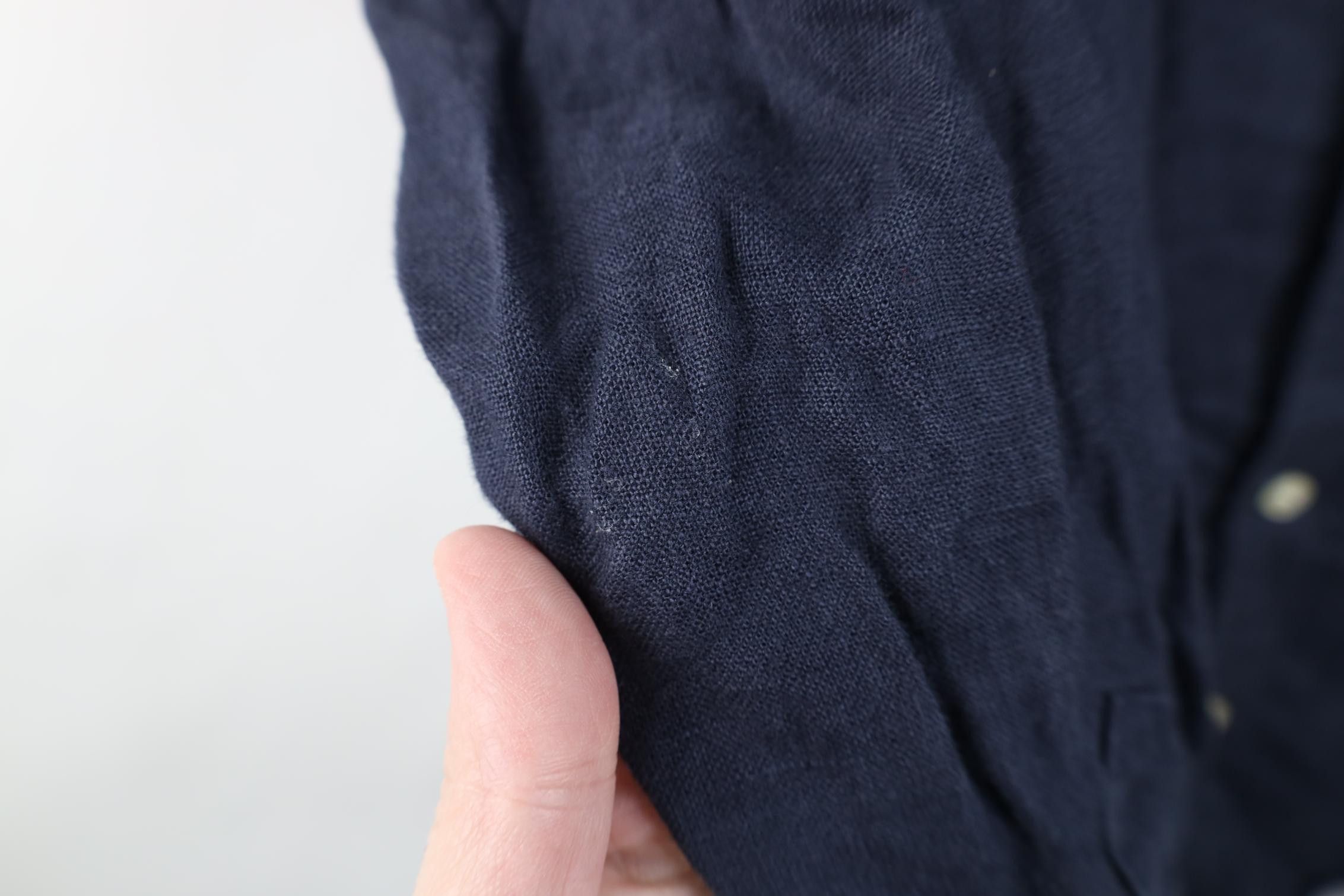 J.Crew J Crew Faded Linen Knit Collared Button Down Shirt Navy Blue Size US M / EU 48-50 / 2 - 7 Thumbnail