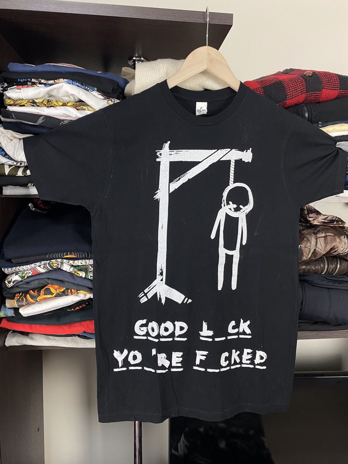 Vintage VINTAGE GOOD LUCK YOUR F. TEE Size US S / EU 44-46 / 1 - 2 Thumbnail