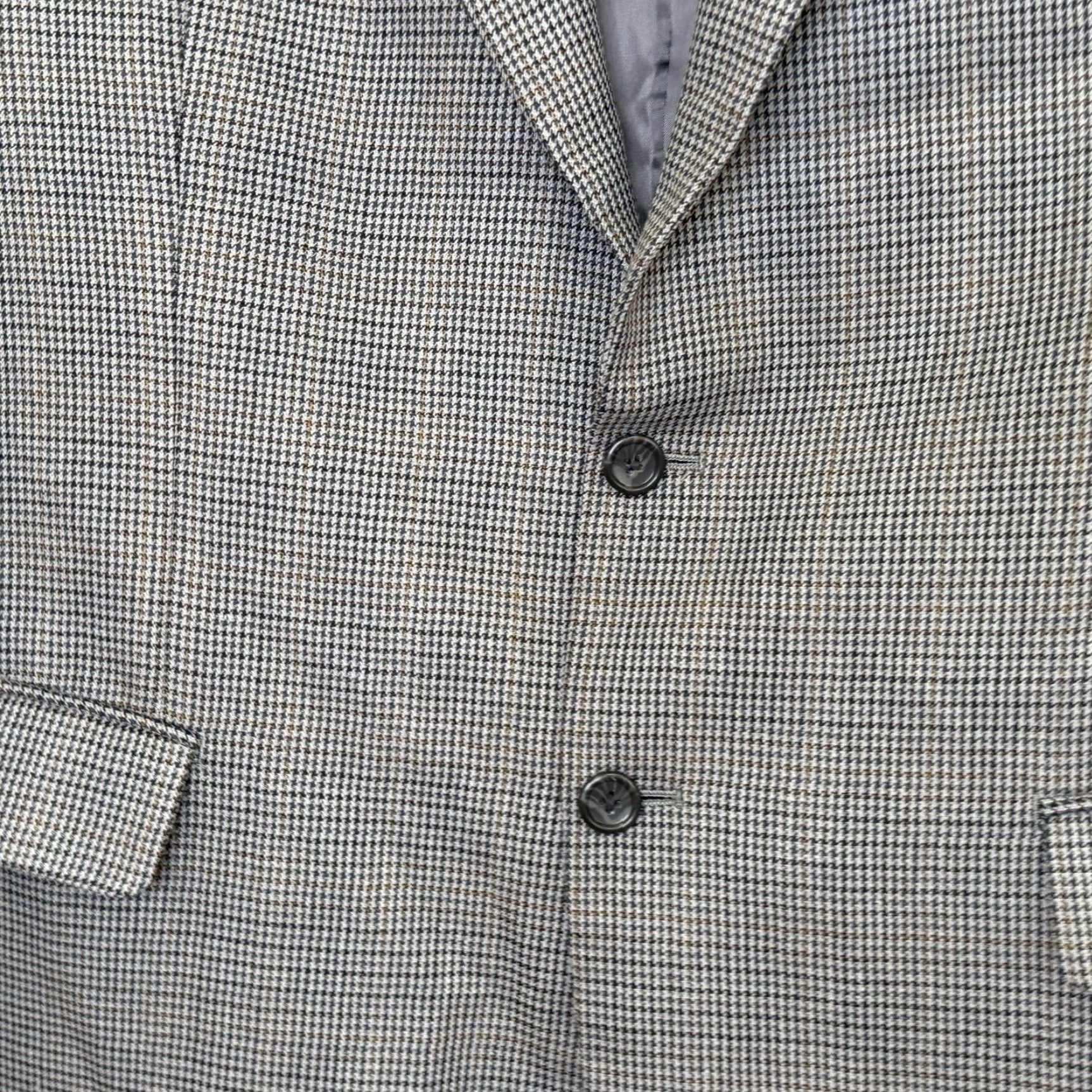 Ralph Lauren Lauren Ralph Lauren Blazer Men 44R Houndstooth Silk Wool Multicolor Two Button Notch Lapel Mens Size 44R - 4 Thumbnail