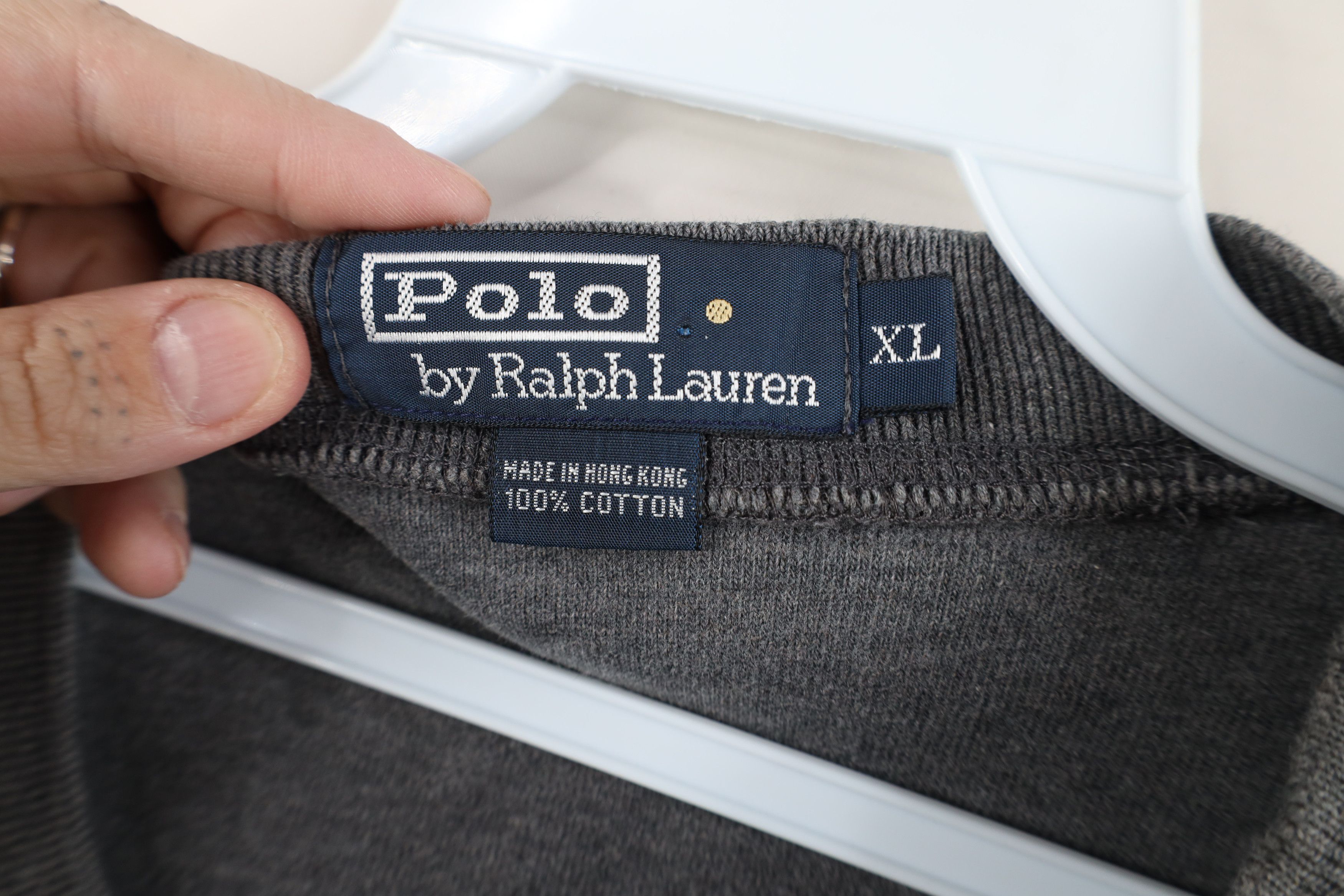 Ralph Lauren Vintage 90s Ralph Lauren Cotton Ribbed Knit Henley T-Shirt Size US XL / EU 56 / 4 - 8 Thumbnail