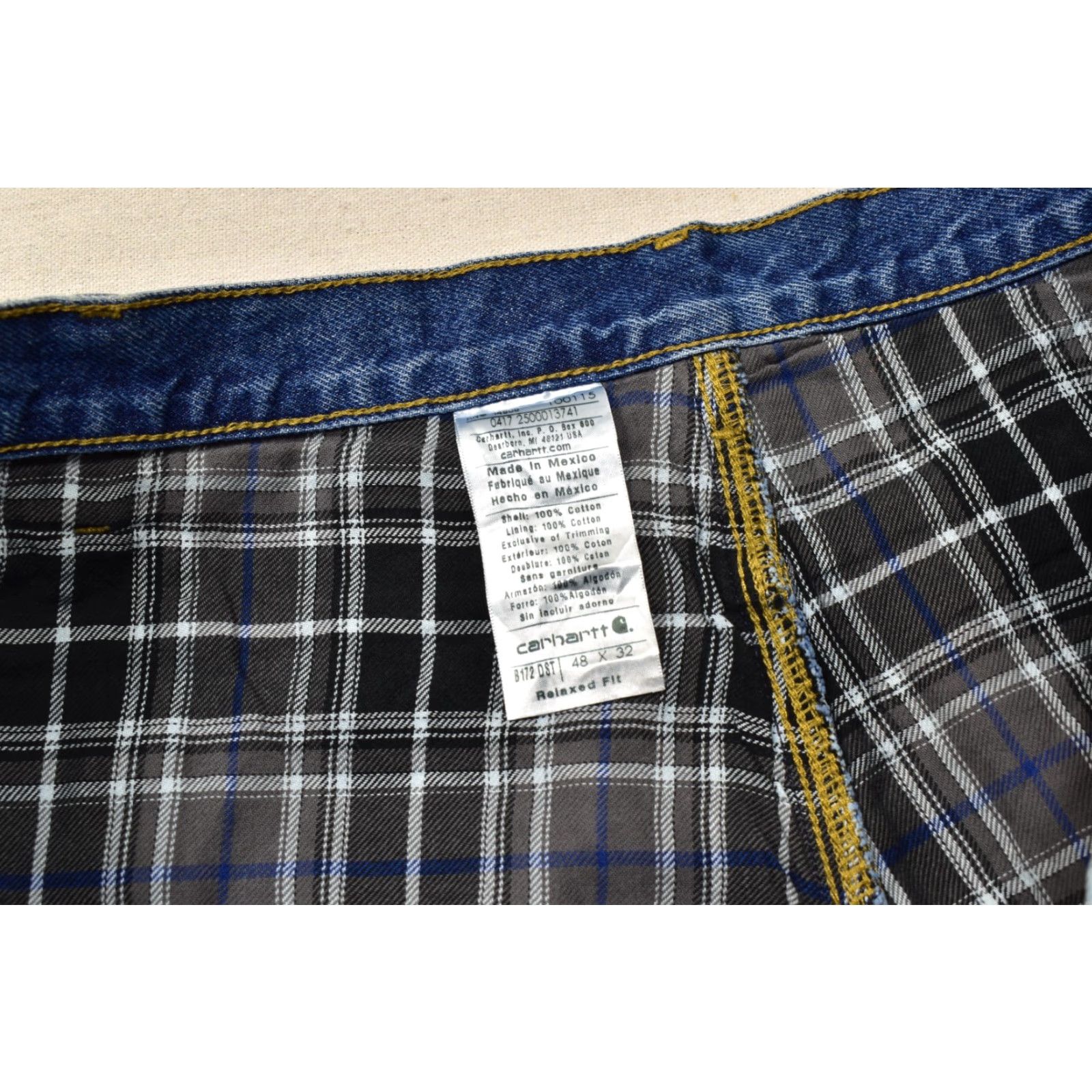 Carhartt VINTAGE Carhartt Jeans 5-Pocket 32 Inseam 48 Big & Tall Mens Relaxed Fit Flannel Lined Denim Blue Size US 32 / EU 48 - 5 Thumbnail