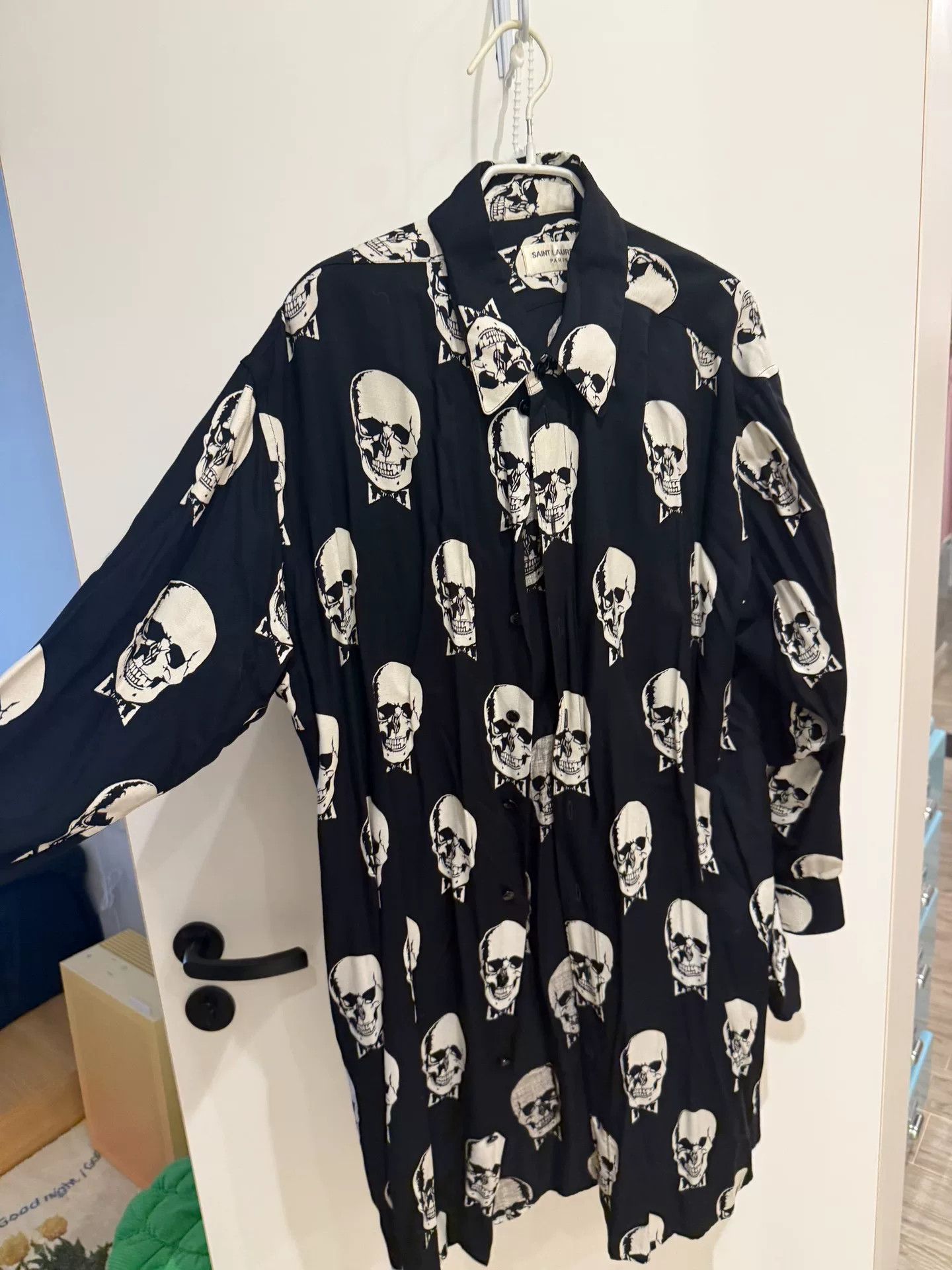 Saint Laurent Paris Saint Laurent Black Skull Pattern Dress Size US M / EU 48-50 / 2 - 1 Thumbnail