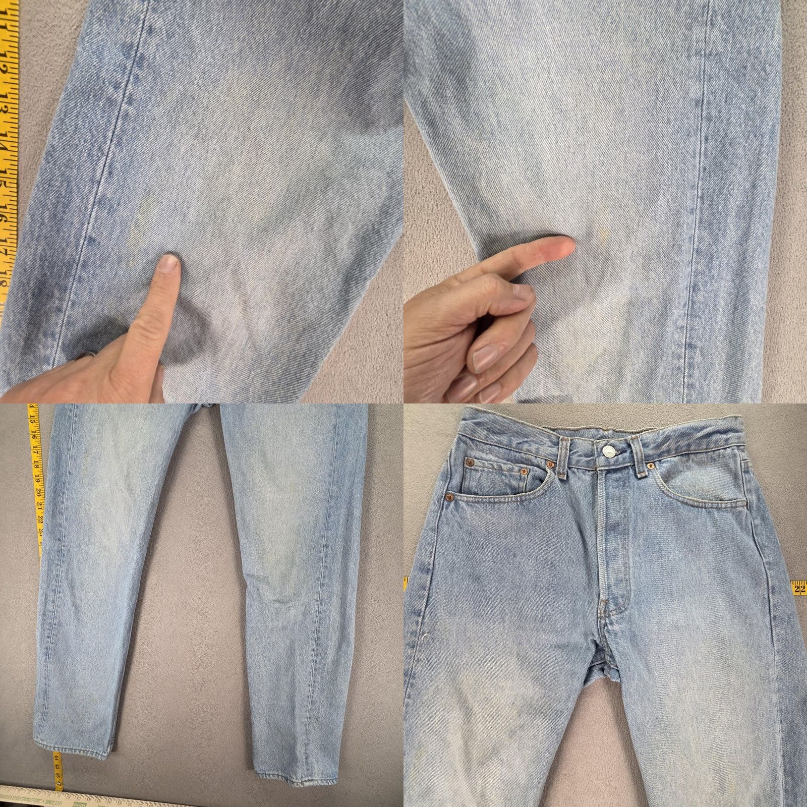 Levi's VINTAGE Levi's 501 Jeans Men's Blue Valencia 555 Straight Button Fly 27x31 Fits 27x31 Jeans Mens Blue 501 XX Denim USA 1990s Size US 27 - 8 Thumbnail