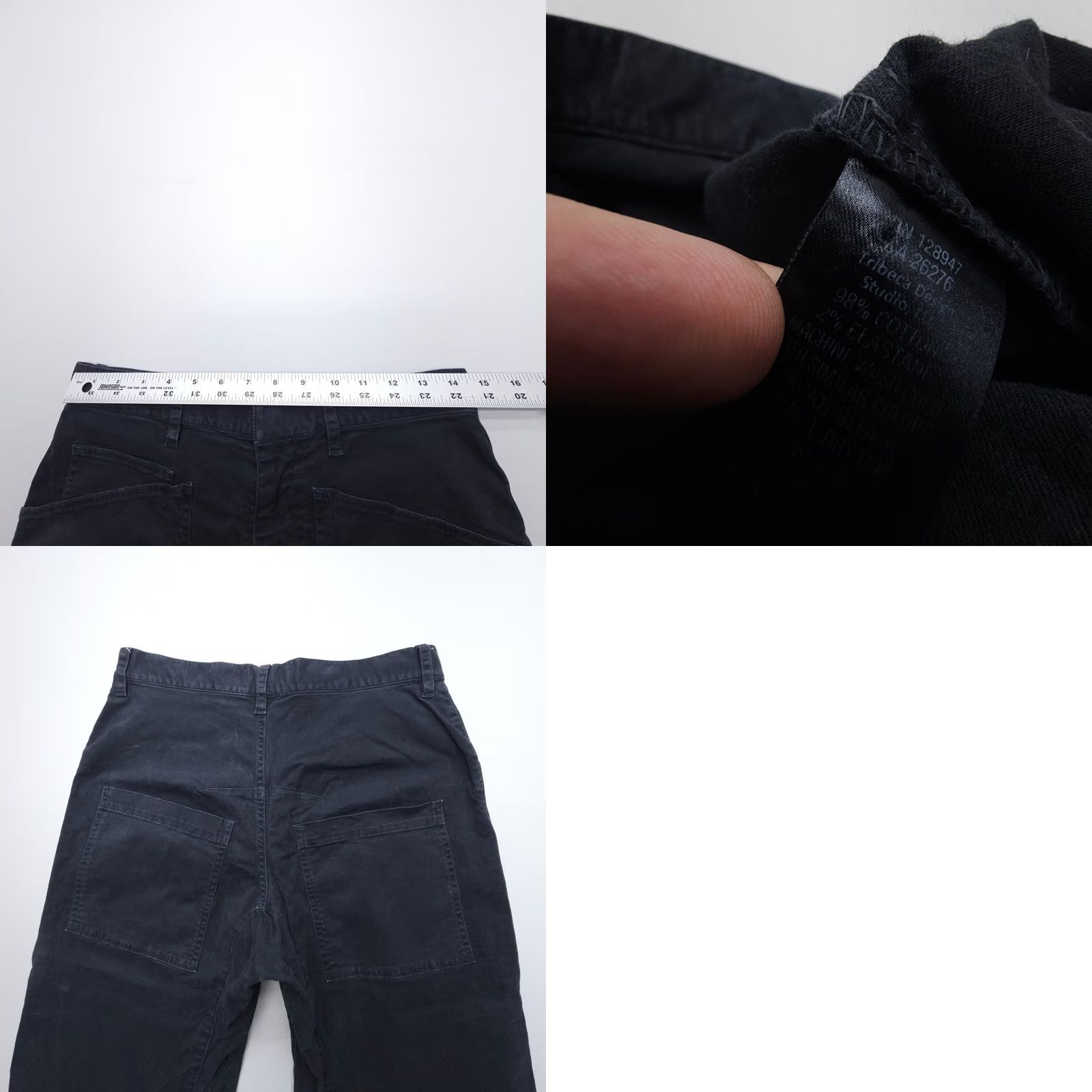 Nili Lotan Nili Lotan Shon Pants Womens 0 Black Wide-Leg Crop Twill 26" Inseam 29" Waist USA Made Baggy Relaxed Chino Signature Pattern Solid Vintage Not Size 25" / US 0 / IT 36 - 8 Thumbnail