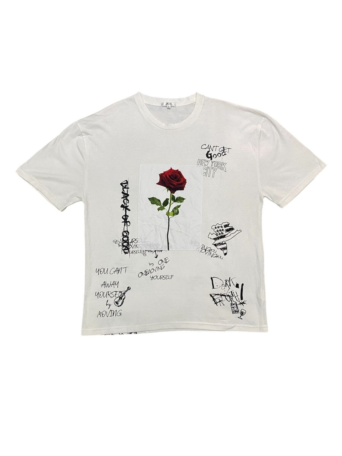 In The Attic × Japanese Brand × Le Grande Bleu (L.G.B.) Iconic Punk and Gothic Black rose poem tee Size US XL / EU 56 / 4 - 1 Thumbnail