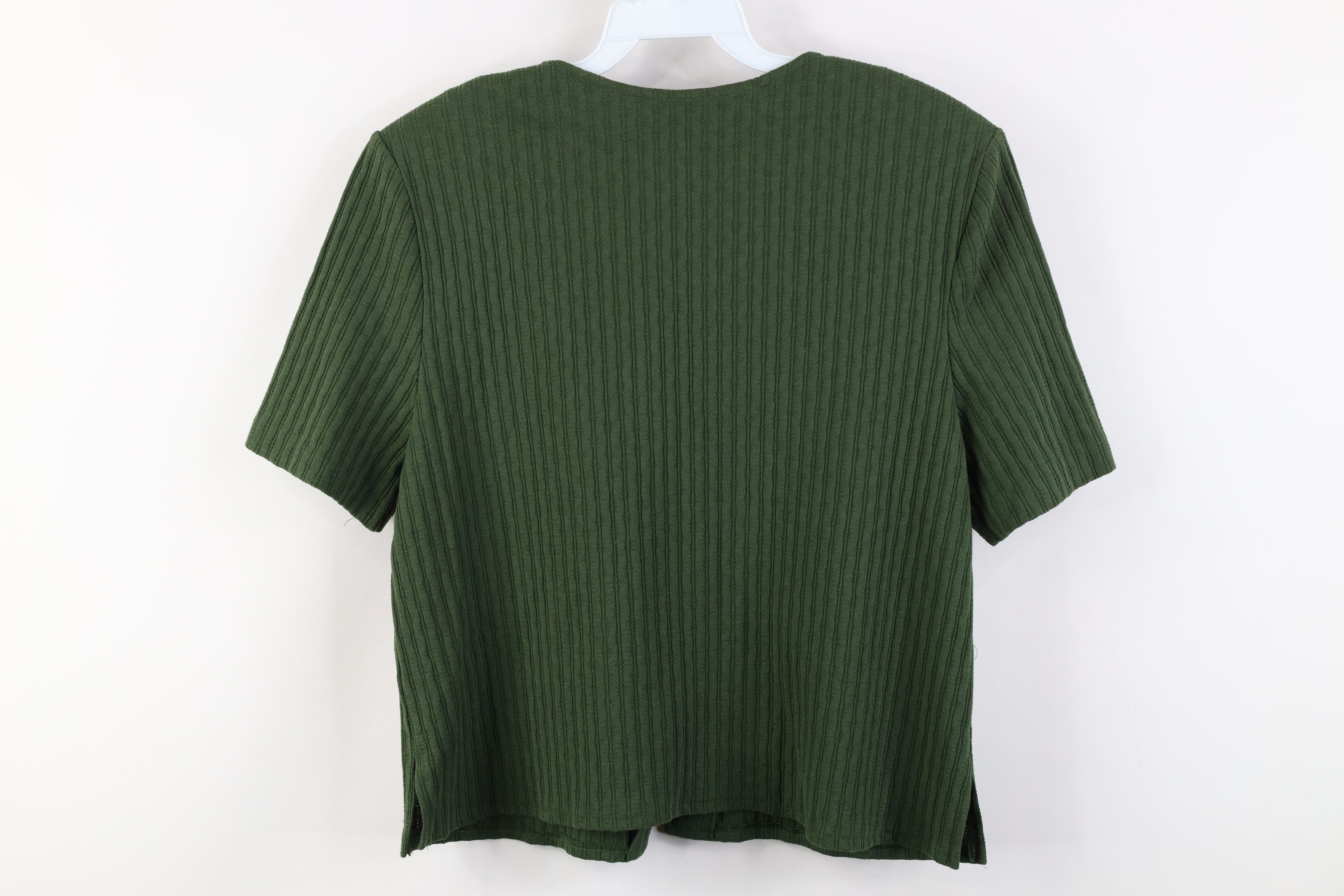 Vintage Vintage 90s Y2K Babydoll Ribbed Knit Cardigan Shirt USA Size XXL / US 16-18 / IT 52-54 - 9 Thumbnail