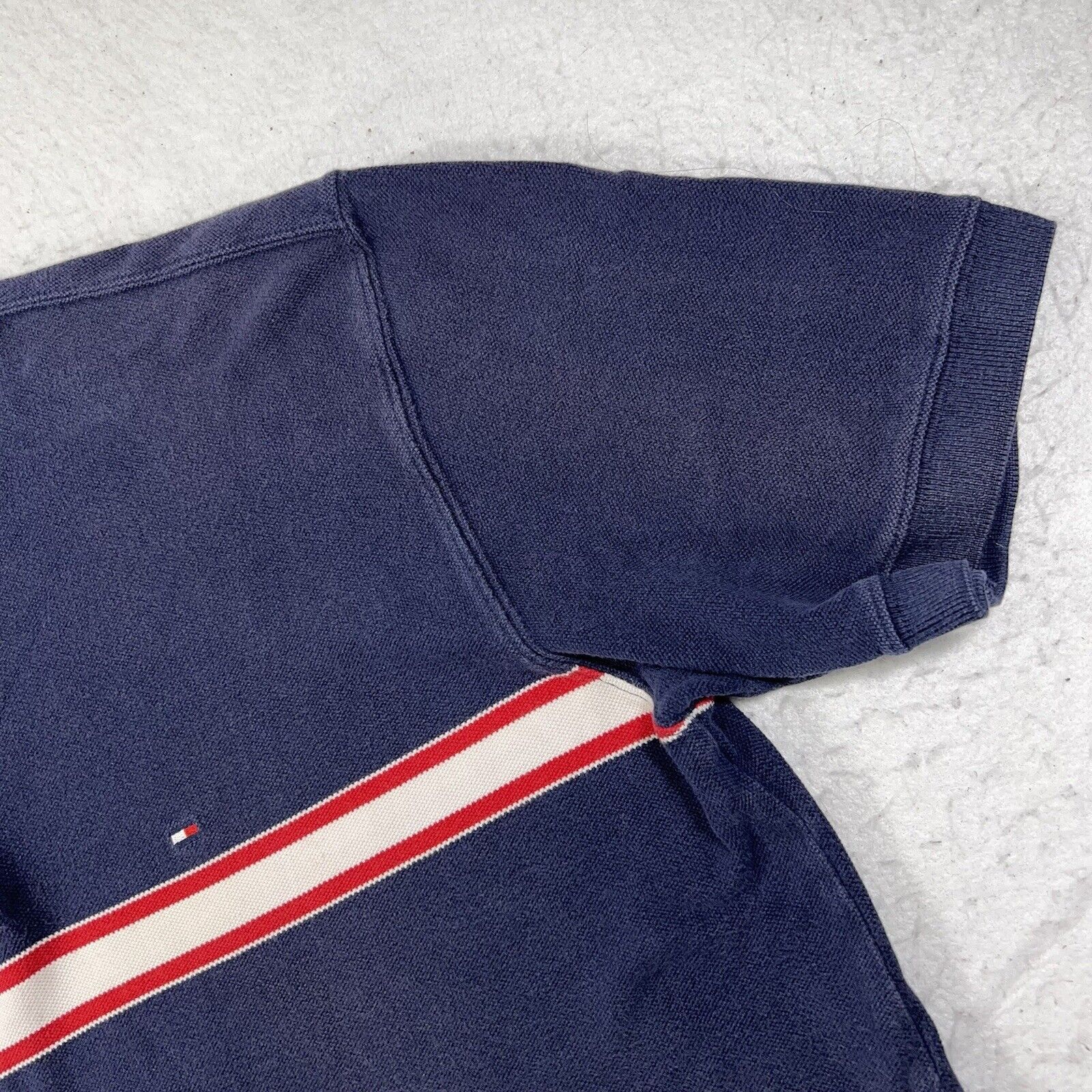 Tommy Hilfiger Tommy Hilfigers Large Blue Red White Stripe Polo Shirt Size US L / EU 52-54 / 3 - 4 Thumbnail