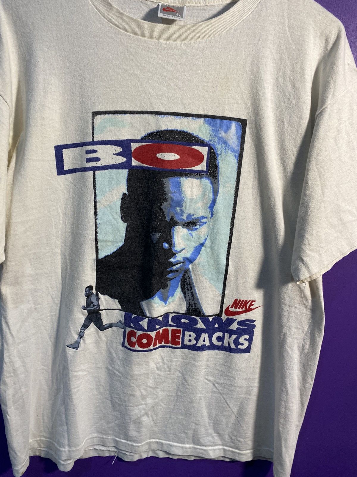 Nike Vintage 80s Nike Bo Jackson knows come backs t-shirt Size US XL / EU 56 / 4 - 3 Thumbnail