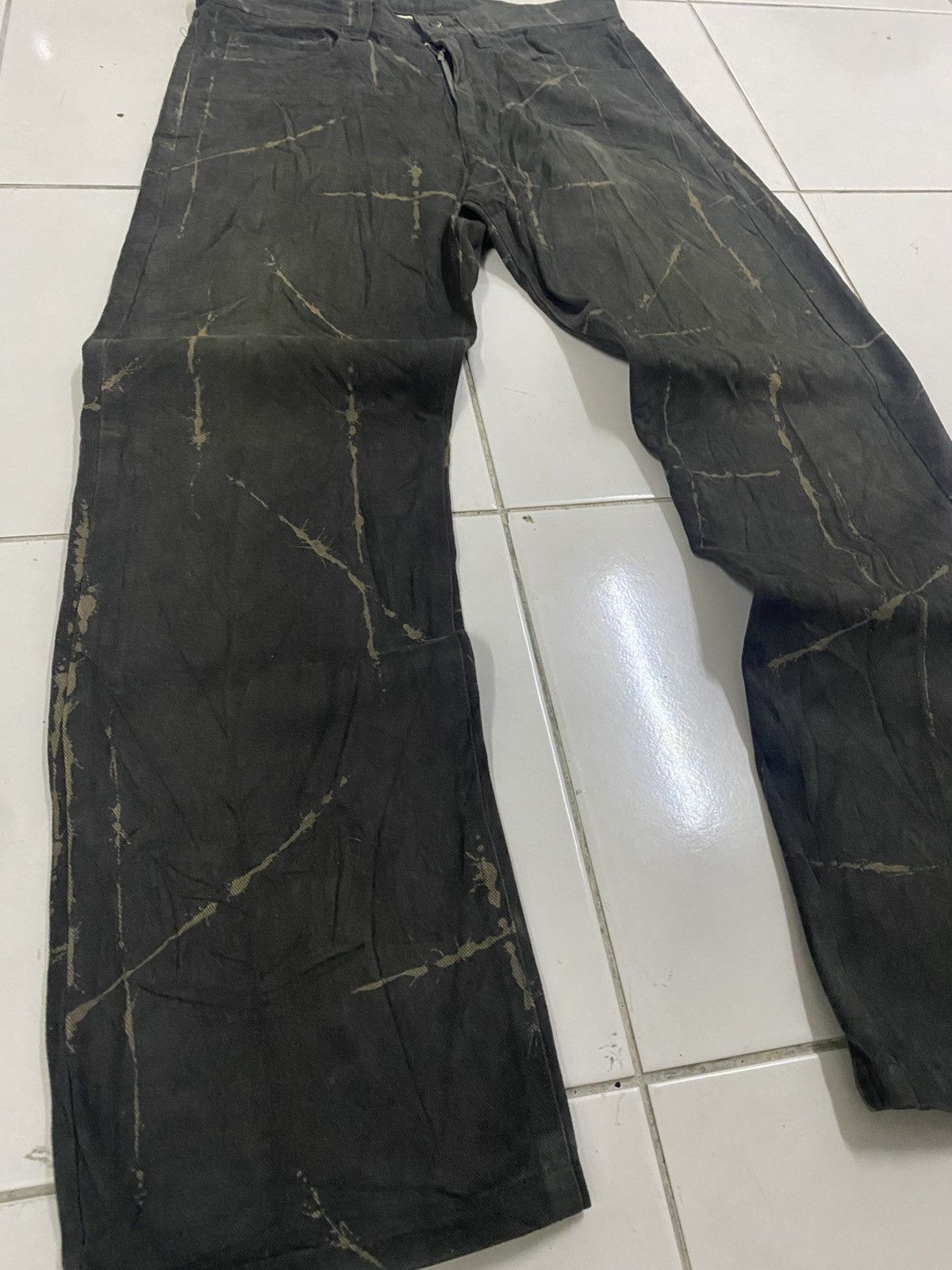 Japanese Brand VTG TESS HIRO Japan Distressed Scratch Denim Pants Size US 30 / EU 46 - 3 Thumbnail