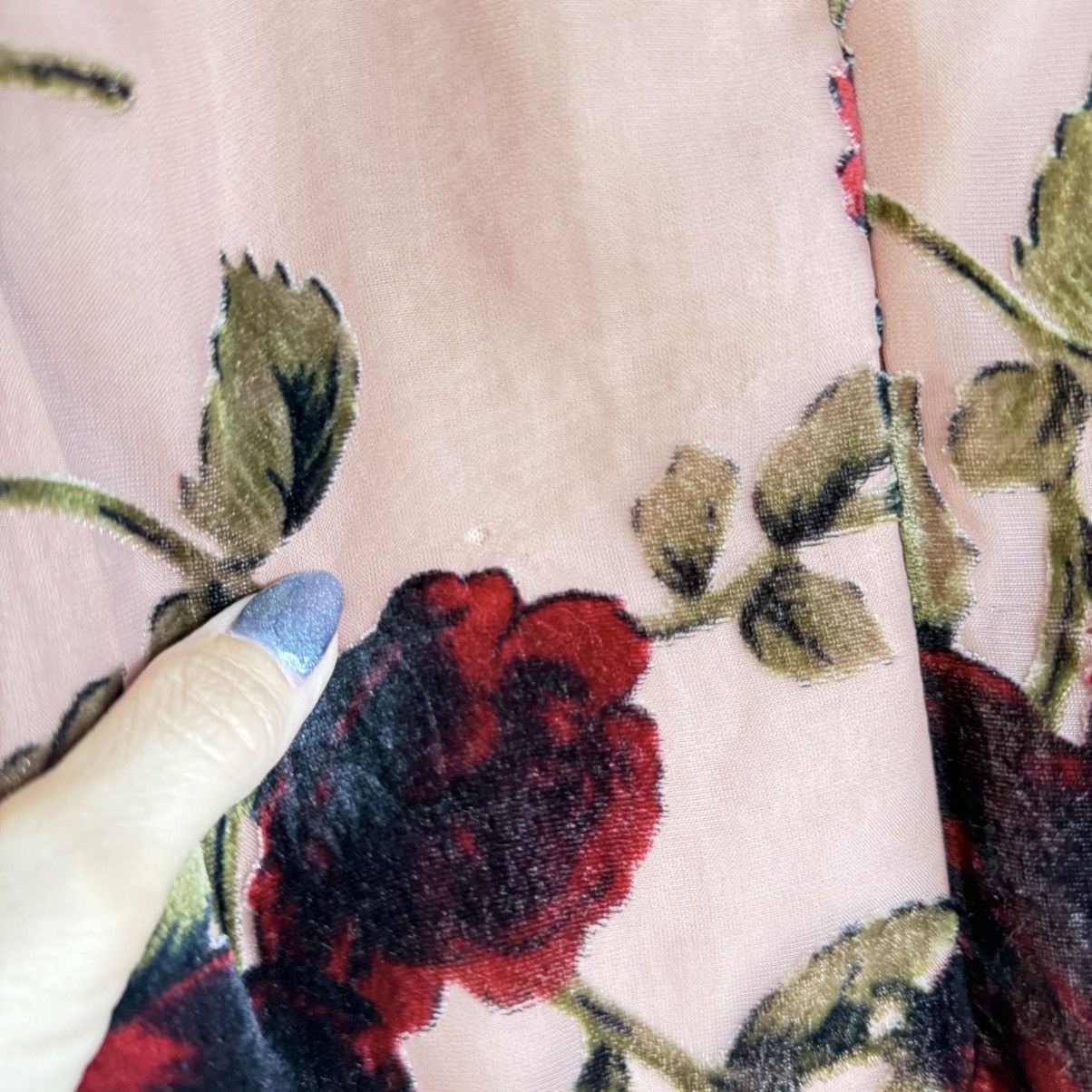 Other Mauve and Red Floral Burnout Mini Slip Dress | Small Size S / US 4 / IT 40 - 4 Thumbnail