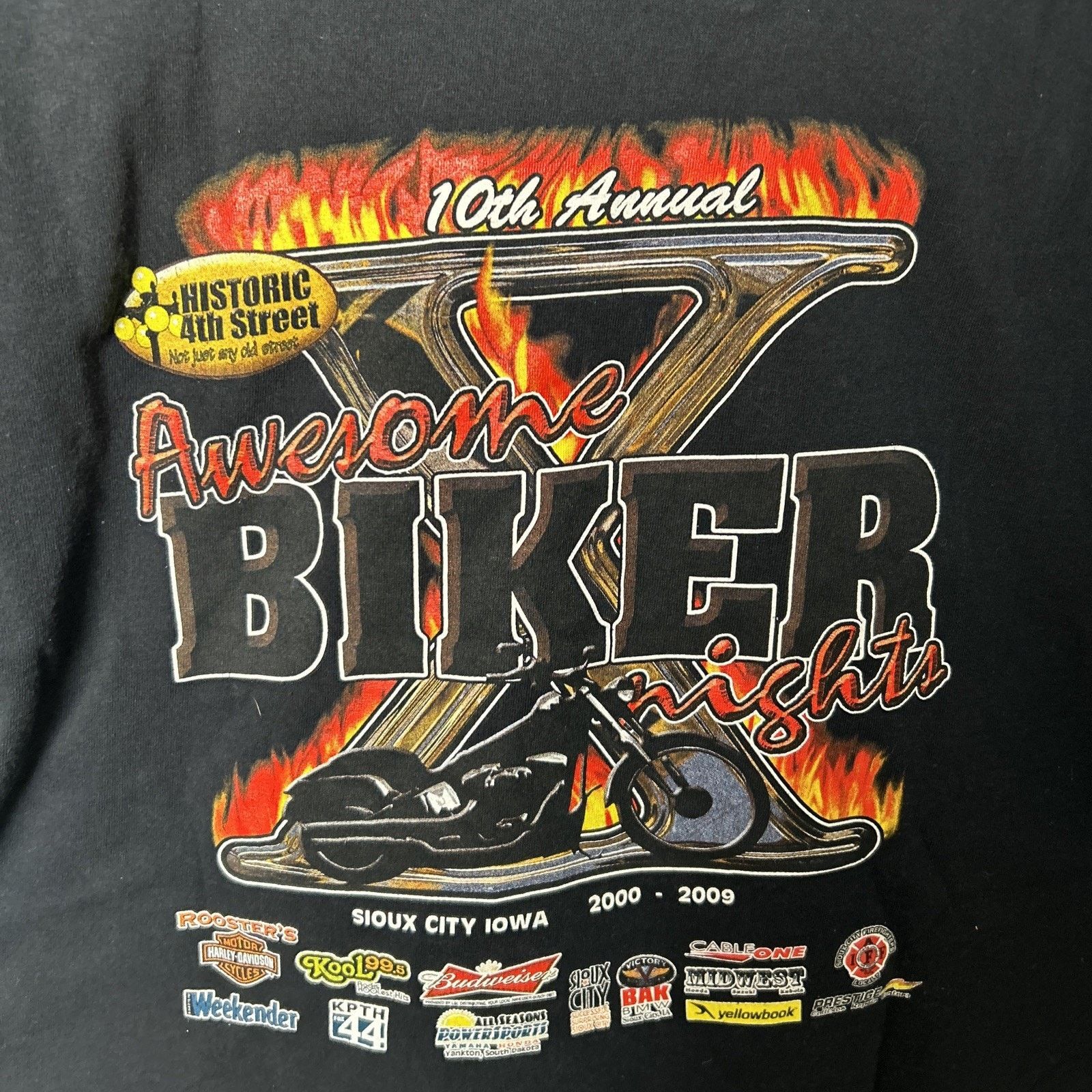 Vintage Sioux City IA 10th Awesome Biker Nights 2009 T-Shirt Large Size US L / EU 52-54 / 3 - 5 Thumbnail