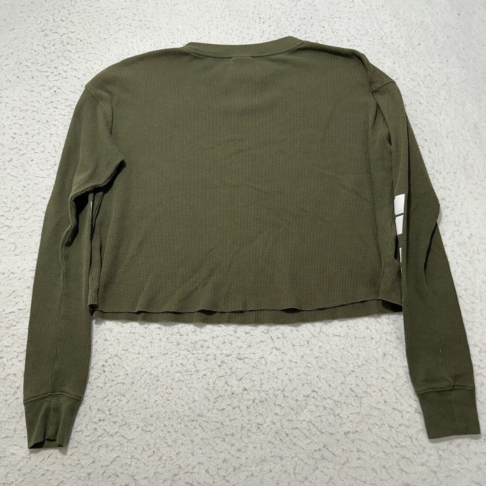 Victoria's Secret PINK Victoria's Secret XS Green Waffle Knit Cropped T Shirt Size XS / US 0-2 / IT 36-38 - 10 Thumbnail