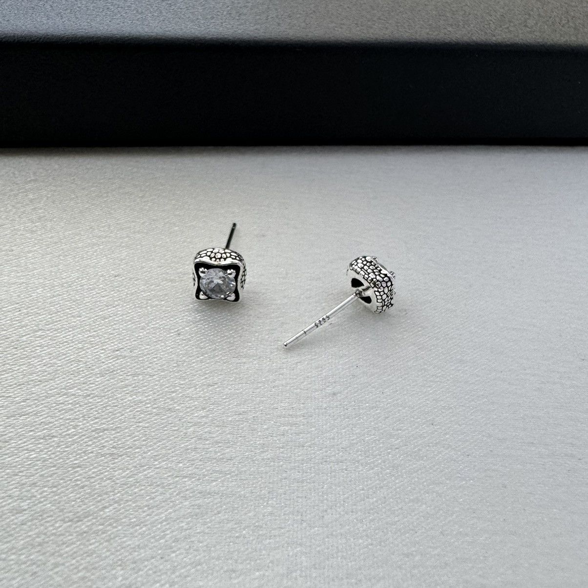 Other CZ 5mm Small Geometric Square Stud Earrings for Men Women Size ONE SIZE - 4 Thumbnail