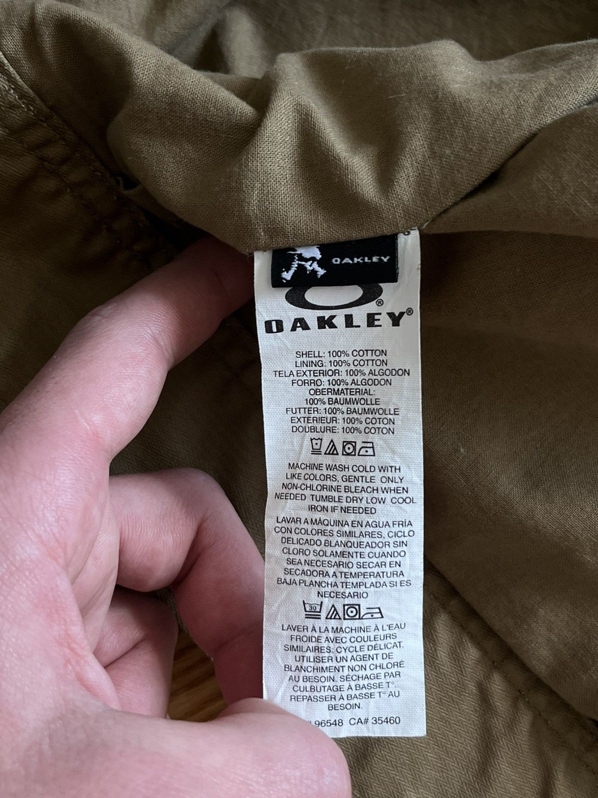Oakley Oakley Waxed Jacket Olive Military Style Metal Logo Size M Size US M / EU 48-50 / 2 - 12 Thumbnail