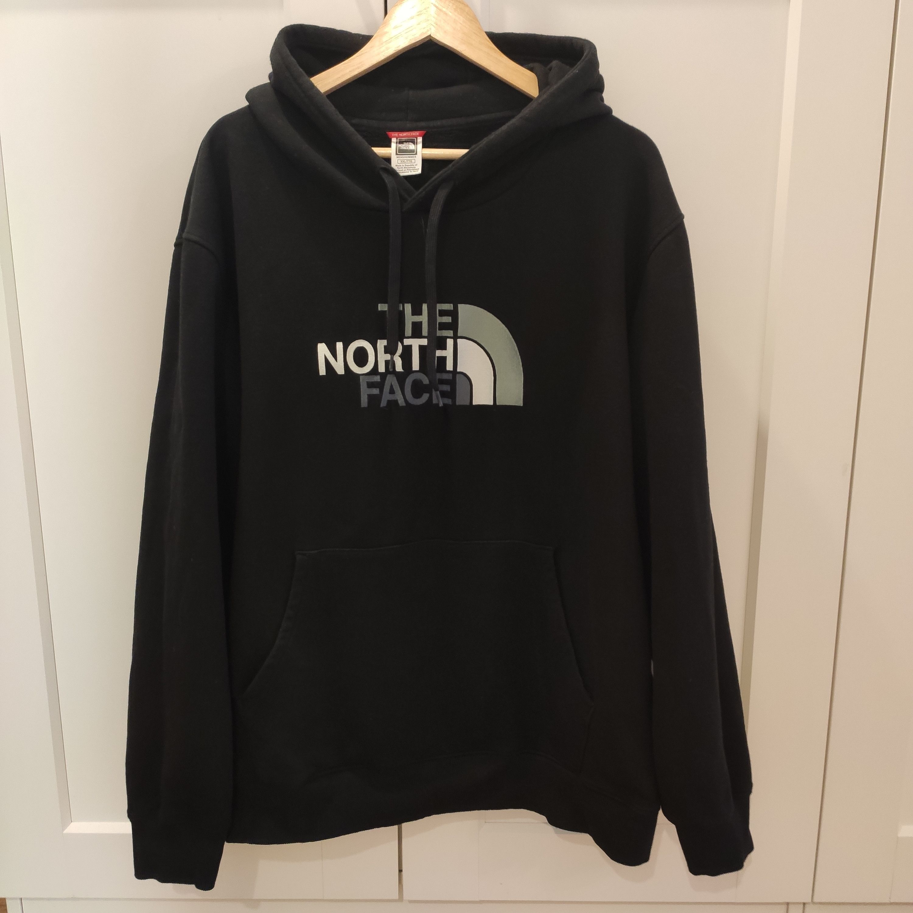 Image of The North Face Black Sweatshirt Hoodies Pull Over Big Logo, Men's (Size 2XL)