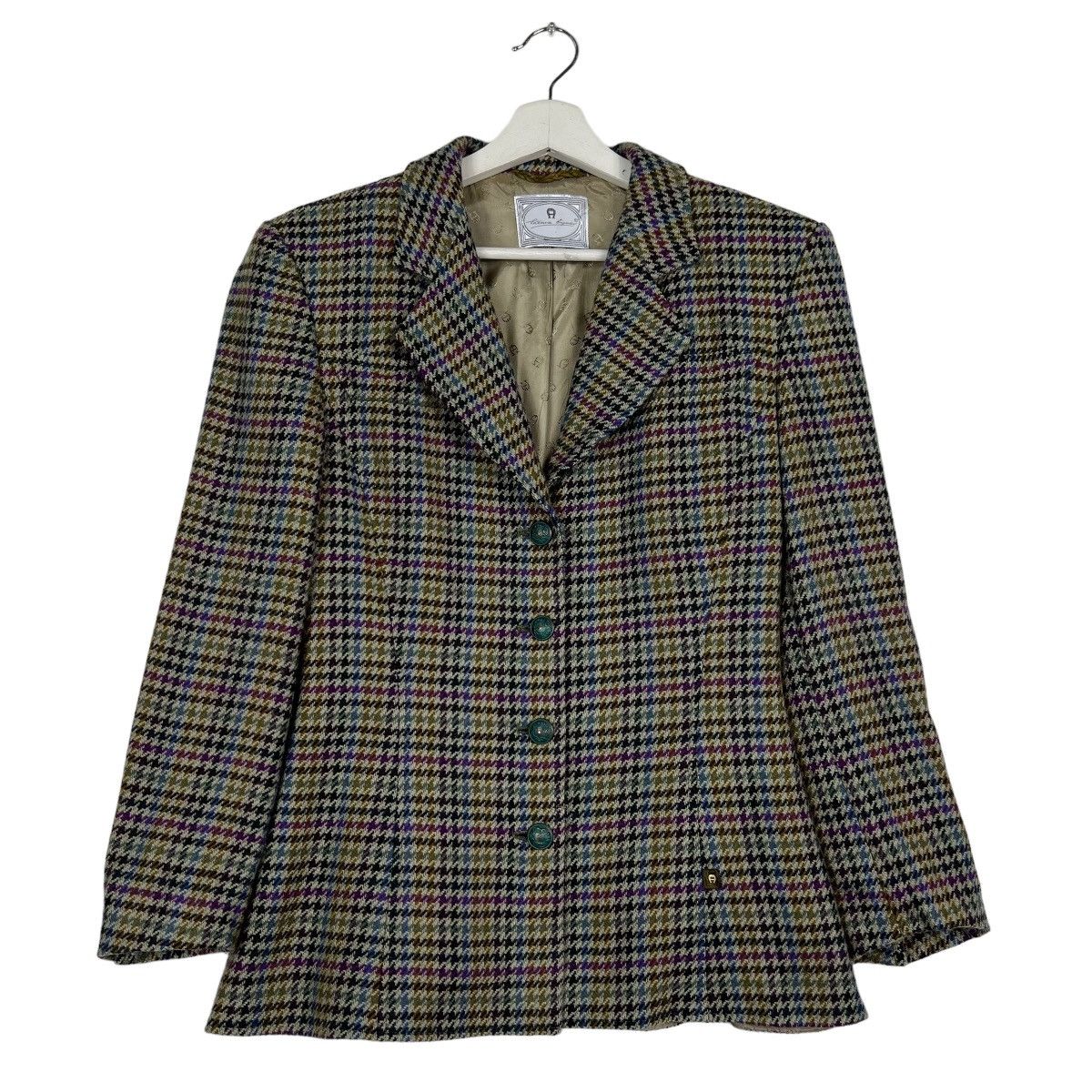 Aigner × Etienne Aigner 🔥 VINTAGE ETIENNE AIGNER TWEED WOOL BLAZER MADE IN GERMANY Size M / US 6-8 / IT 42-44 - 2 Thumbnail