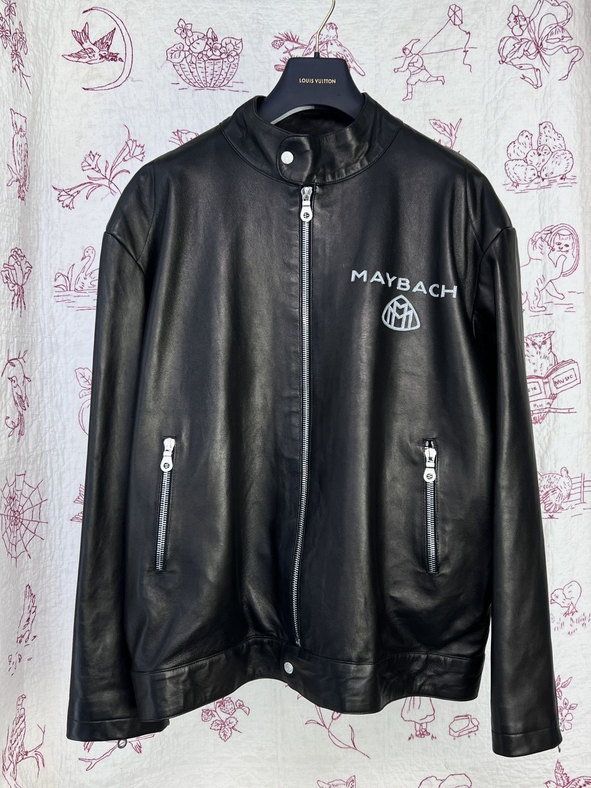 image of Vintage 2004 Jeff Hamilton Maybach Leather Racing Jacket in Black, Men's (Size XL)