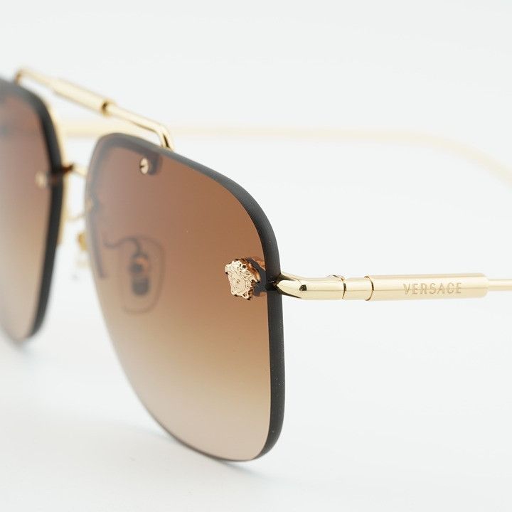 Versace Versace VE2296 100213 Sunglasses Gold Aviator Frame, Brown G Size ONE SIZE - 9 Thumbnail