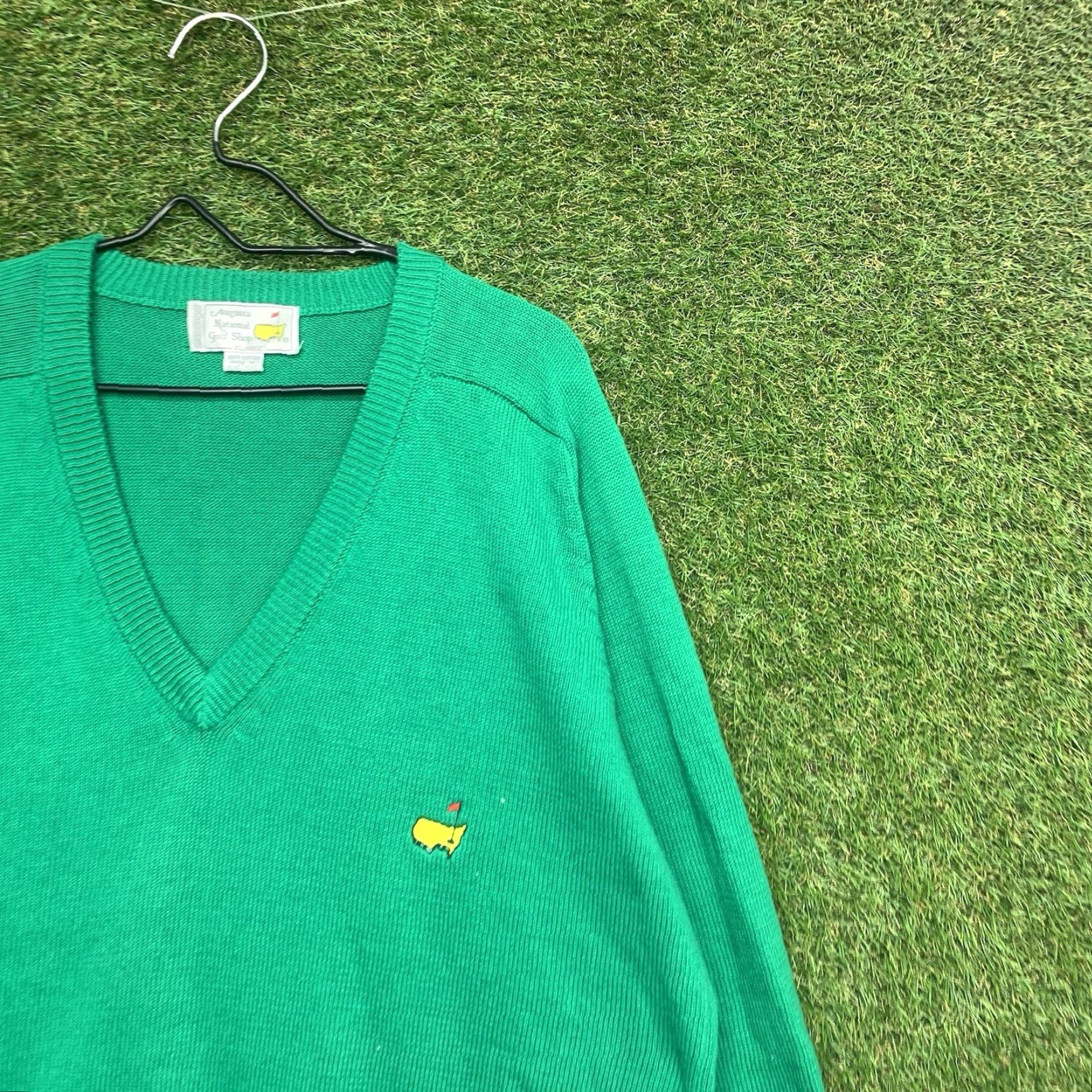 Vintage VINTAGE Slazenger Masters Golf Sweater Mens XL V-Neck Green Embroidered Logo Retro Hulking Pullover Size US XL / EU 56 / 4 - 3 Thumbnail