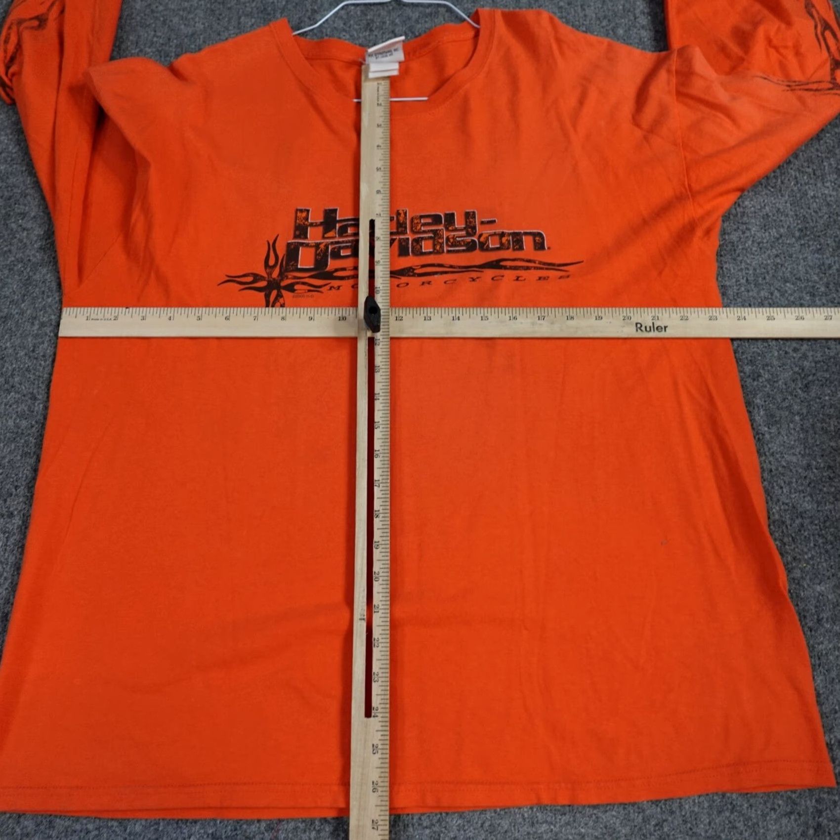 Harley Davidson VINTAGE Harley-Davidson T-shirt Long Sleeve Men's L Orange 2005 USA Size US L / EU 52-54 / 3 - 4 Thumbnail